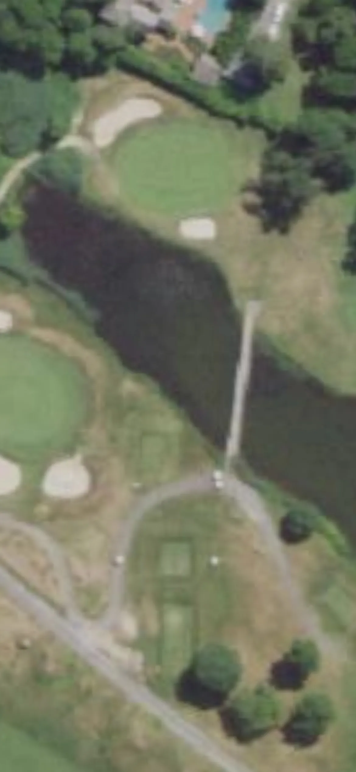 Bellport Golf Club hole 10 aerial preview, par 3, 135 yards