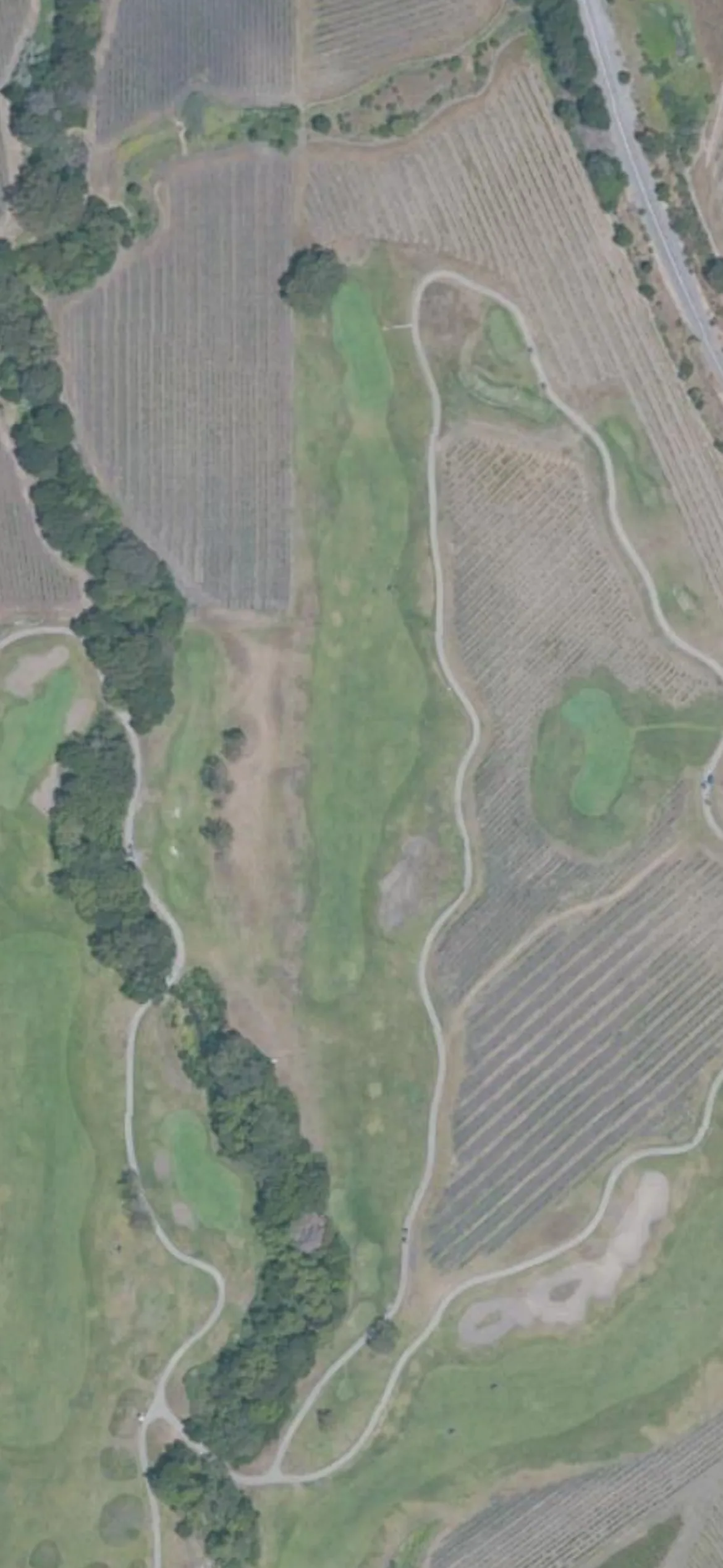 Chardonnay GC hole 13 aerial preview, par 4, 410 yards