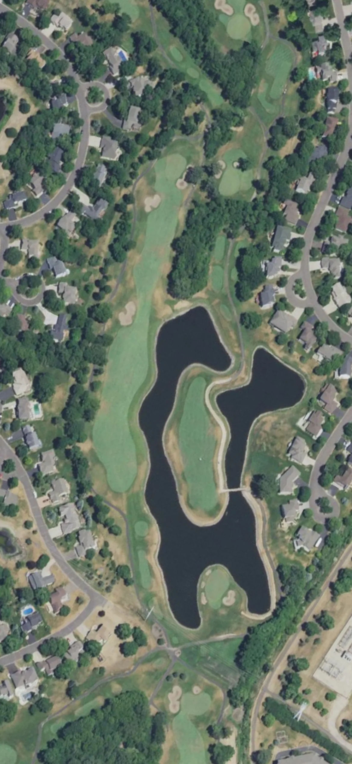 Edinburgh USA hole 12 aerial preview, par 5, 575 yards
