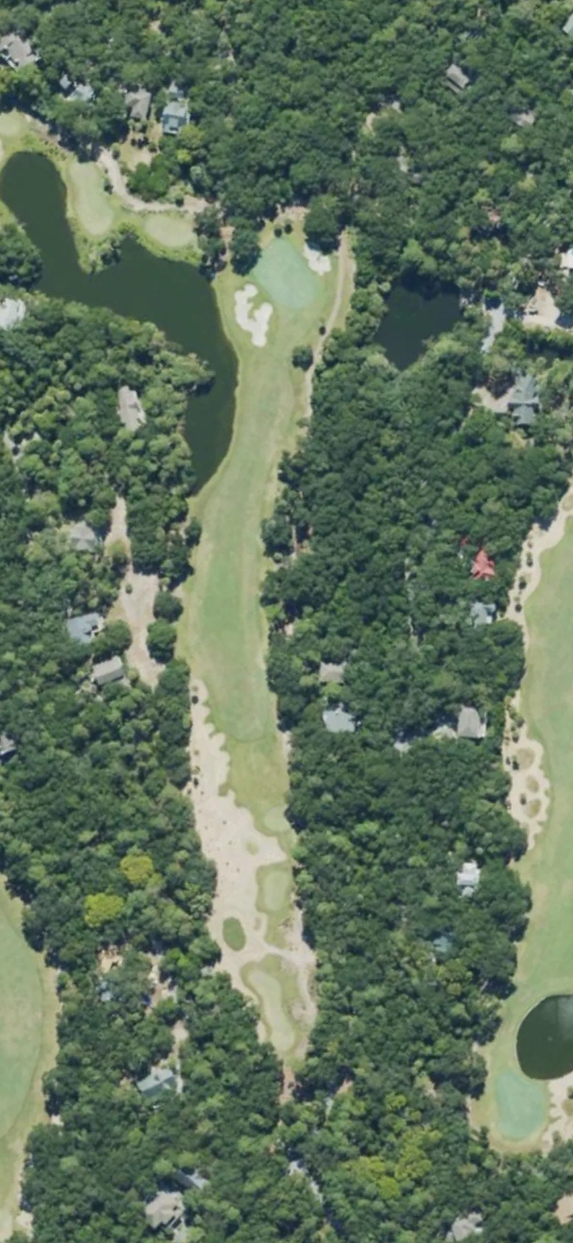 Bald Head Island Club hole 12 aerial preview, par 4, 409 yards