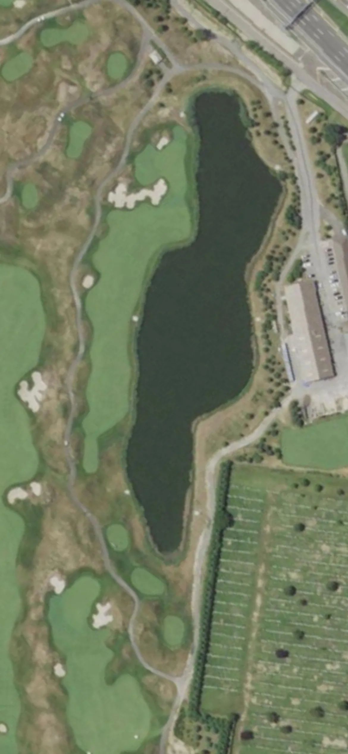 Bally's Golf Links at Ferry Point hole 7 aerial preview, par 4, 334 yards