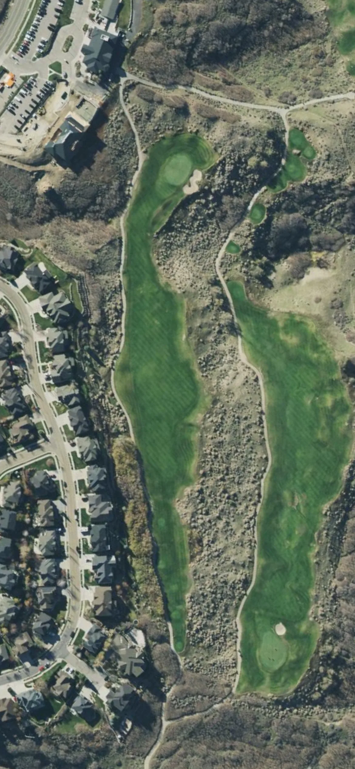 South Mountain GC hole 18 aerial preview, par 4, 465 yards