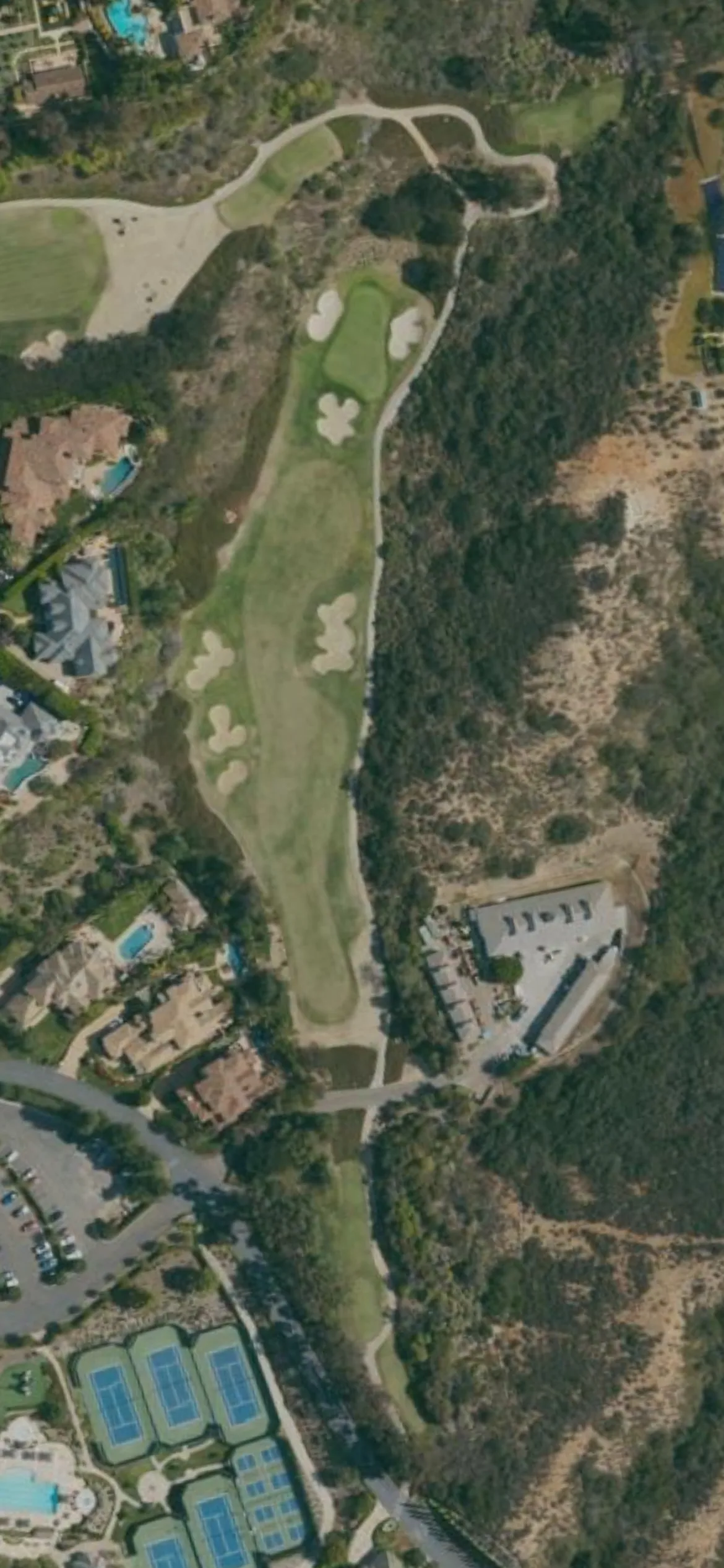Del Mar Country Club hole 10 aerial preview, par 4, 379 yards