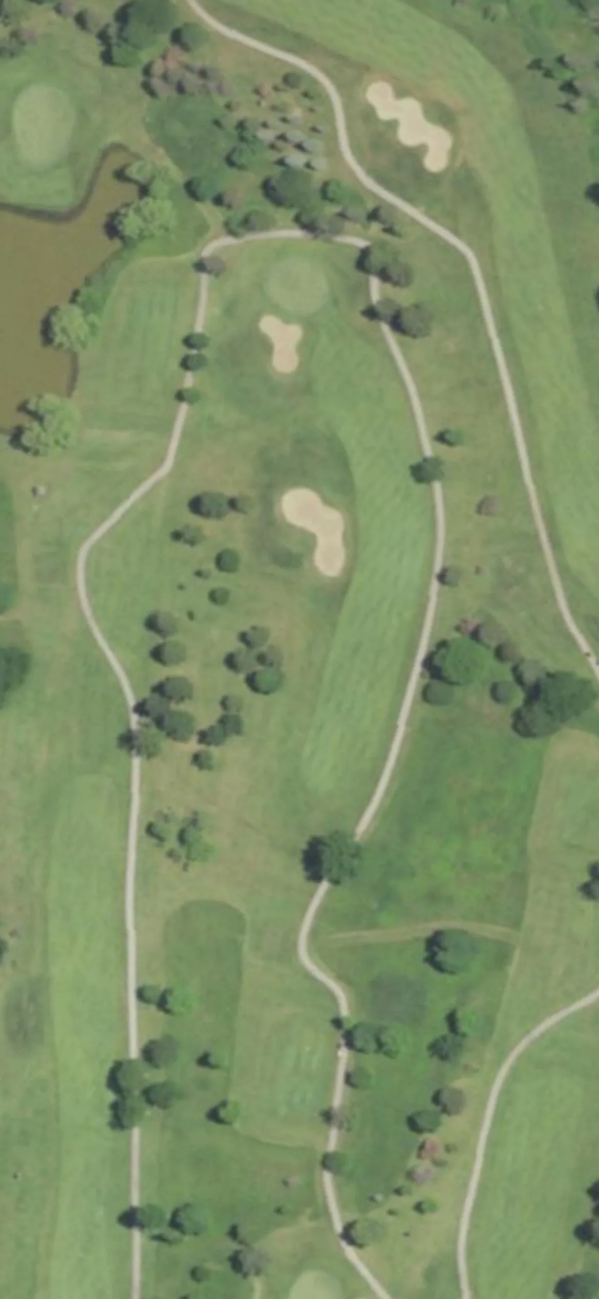 Oakwood Park Golf Course hole 5 aerial preview, par 4, 361 yards