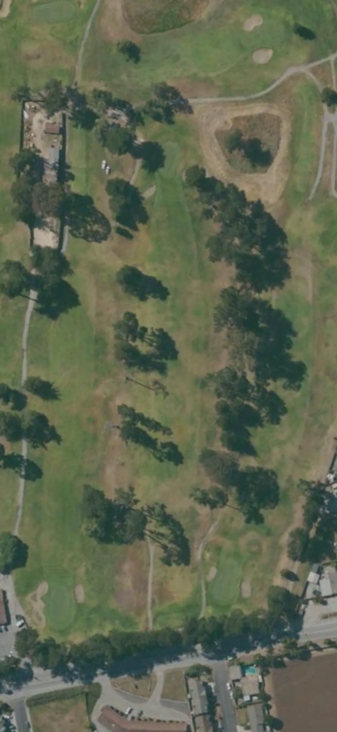 Pajaro Valley GC hole 10 aerial preview, par 4, 345 yards