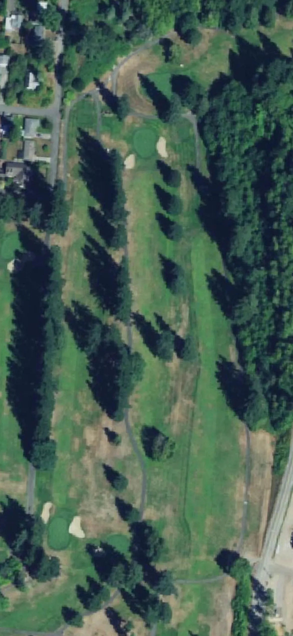 Kitsap Golf & Country Club hole 14 aerial preview, par 4, 383 yards