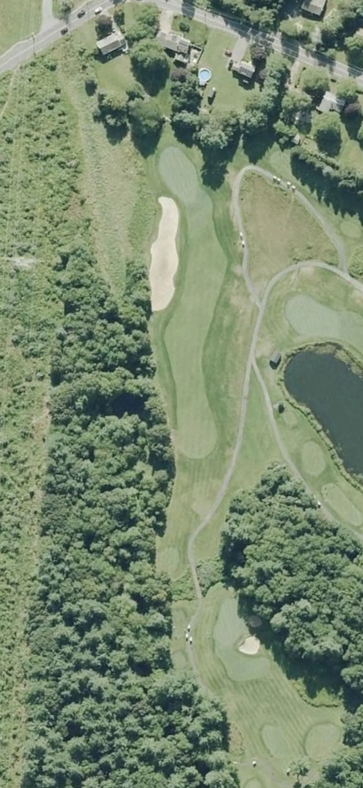 Olde Scotland Links hole 17 aerial preview, par 4, 341 yards