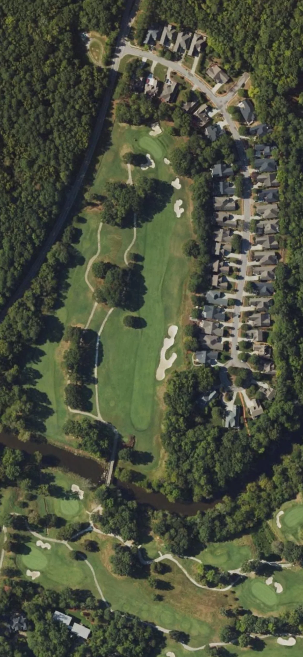 Treyburn CC hole 11 aerial preview, par 5, 528 yards