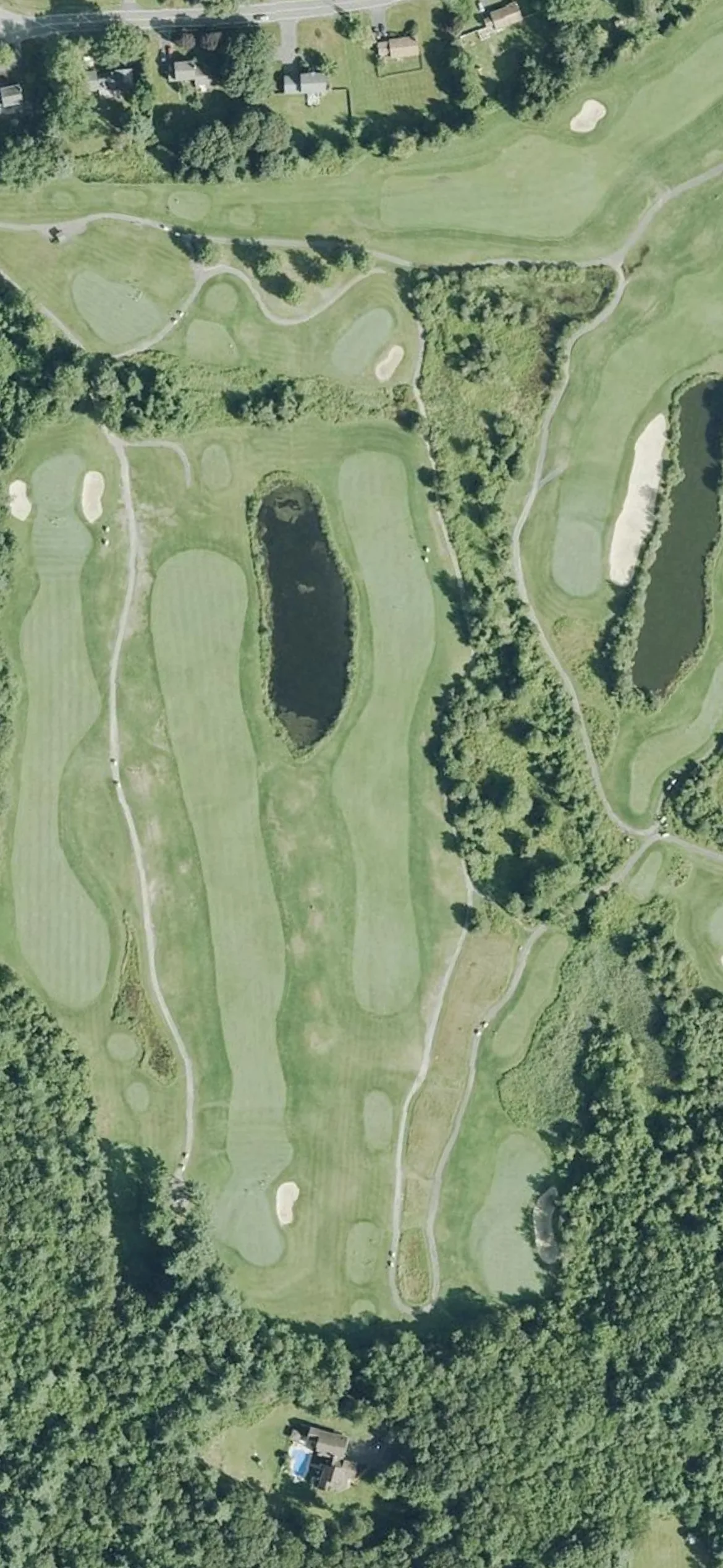 Olde Scotland Links hole 9 aerial preview, par 5, 476 yards
