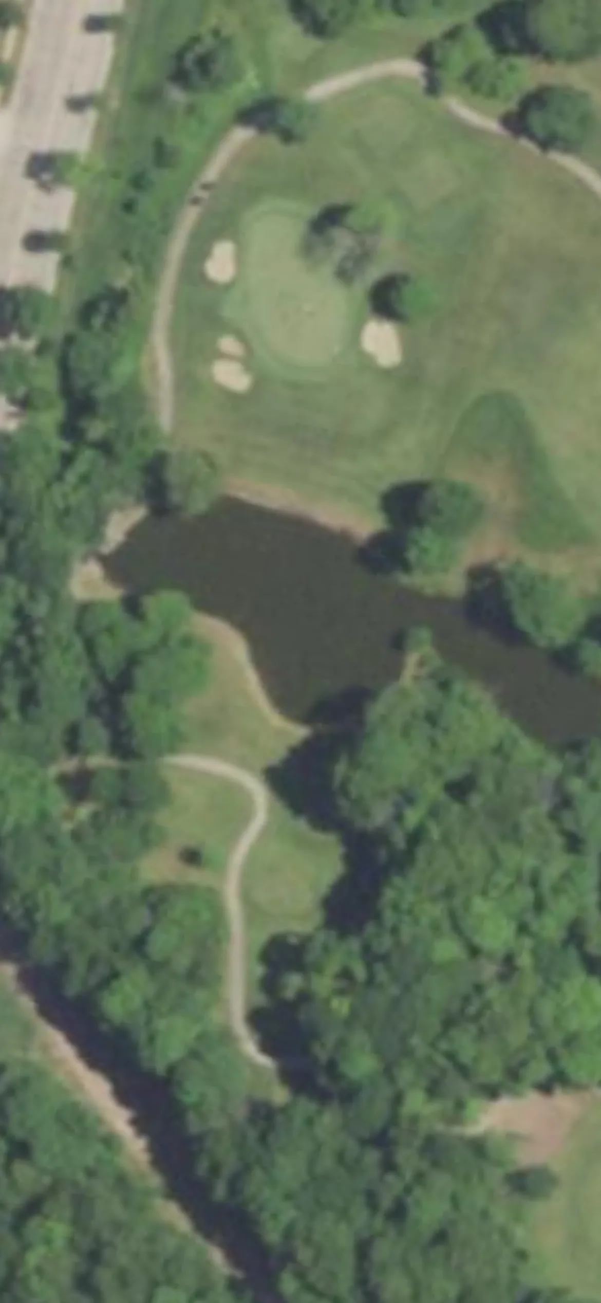 The Wisconsin Country Club hole 16 aerial preview, par 3, 192 yards