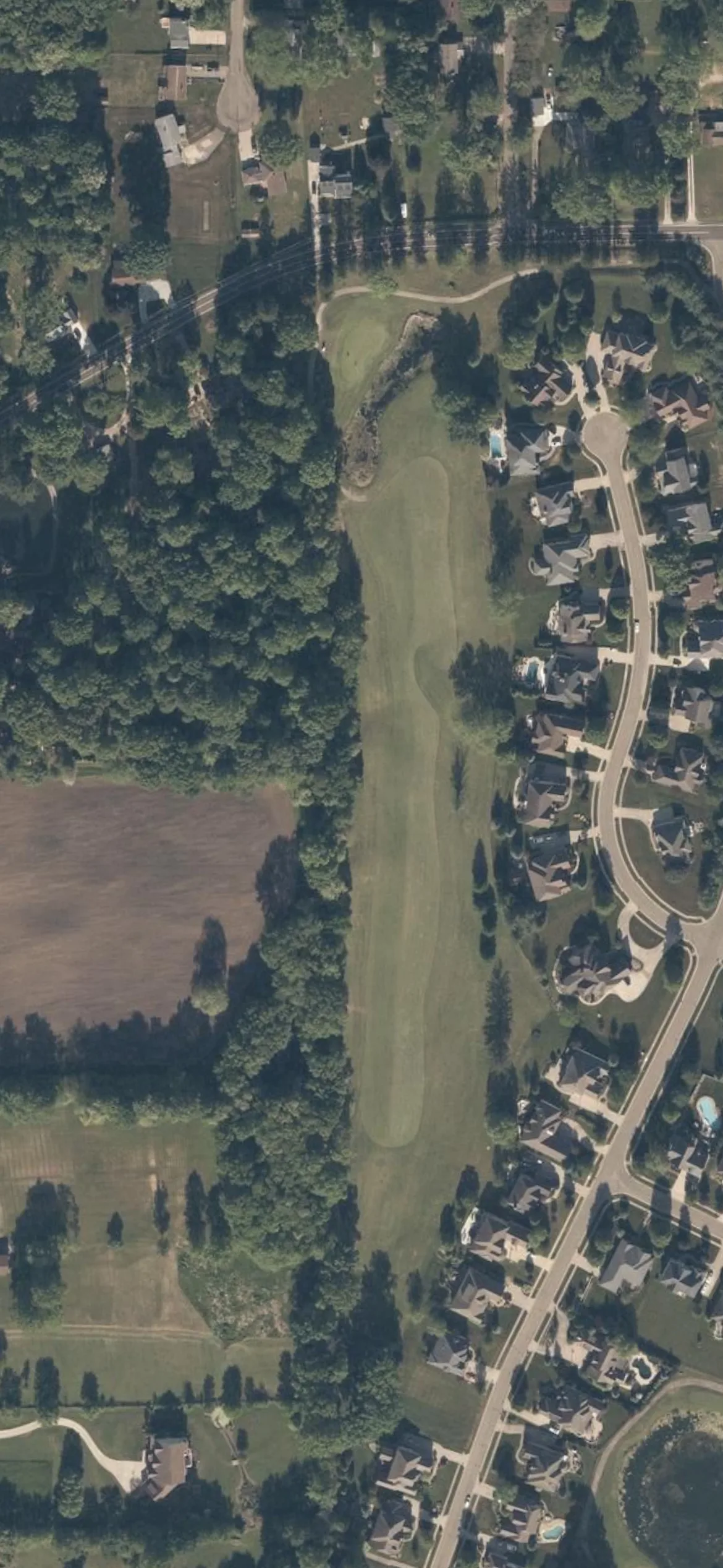 Mayfair Country Club hole 16 aerial preview, par 5, 539 yards