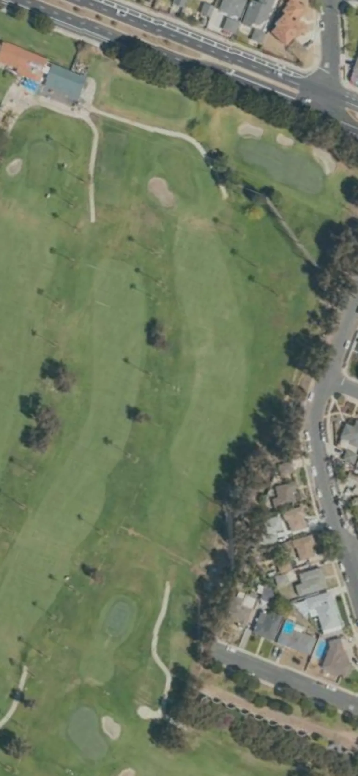 Westchester Golf Course hole 18 aerial preview, par 4, 314 yards