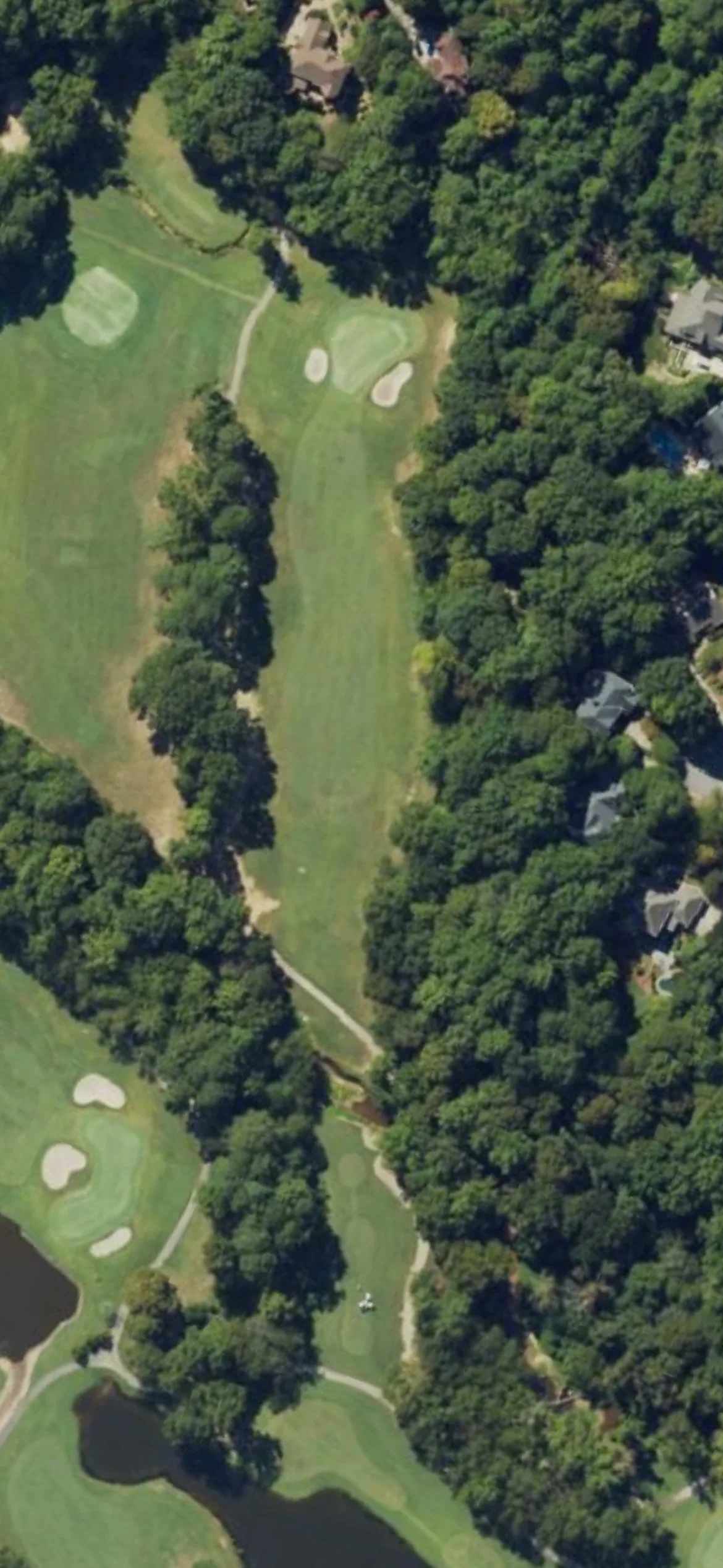 Lochmere GC hole 13 aerial preview, par 4, 367 yards