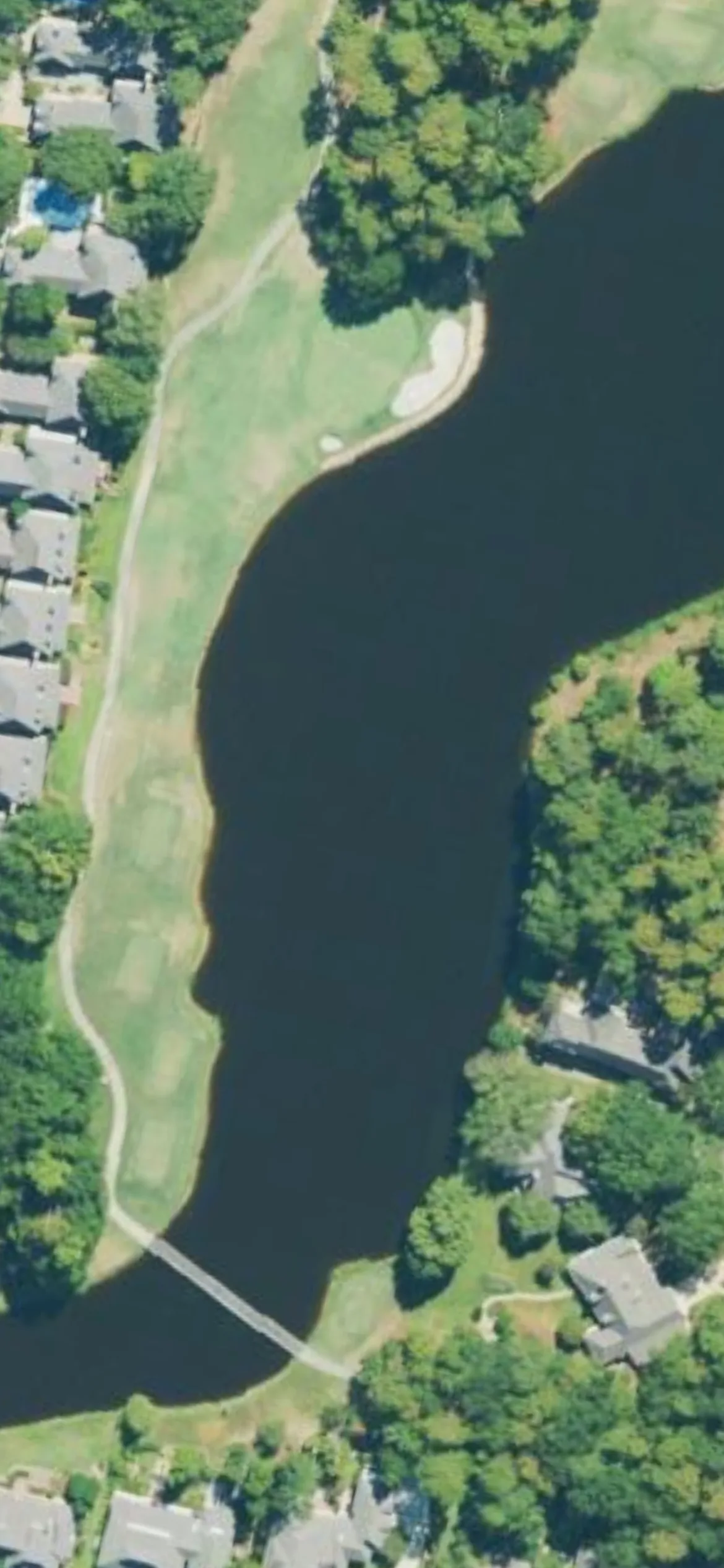 Canebrake Country Club - Canebrake Golf Club hole 16 aerial preview, par 3, 243 yards