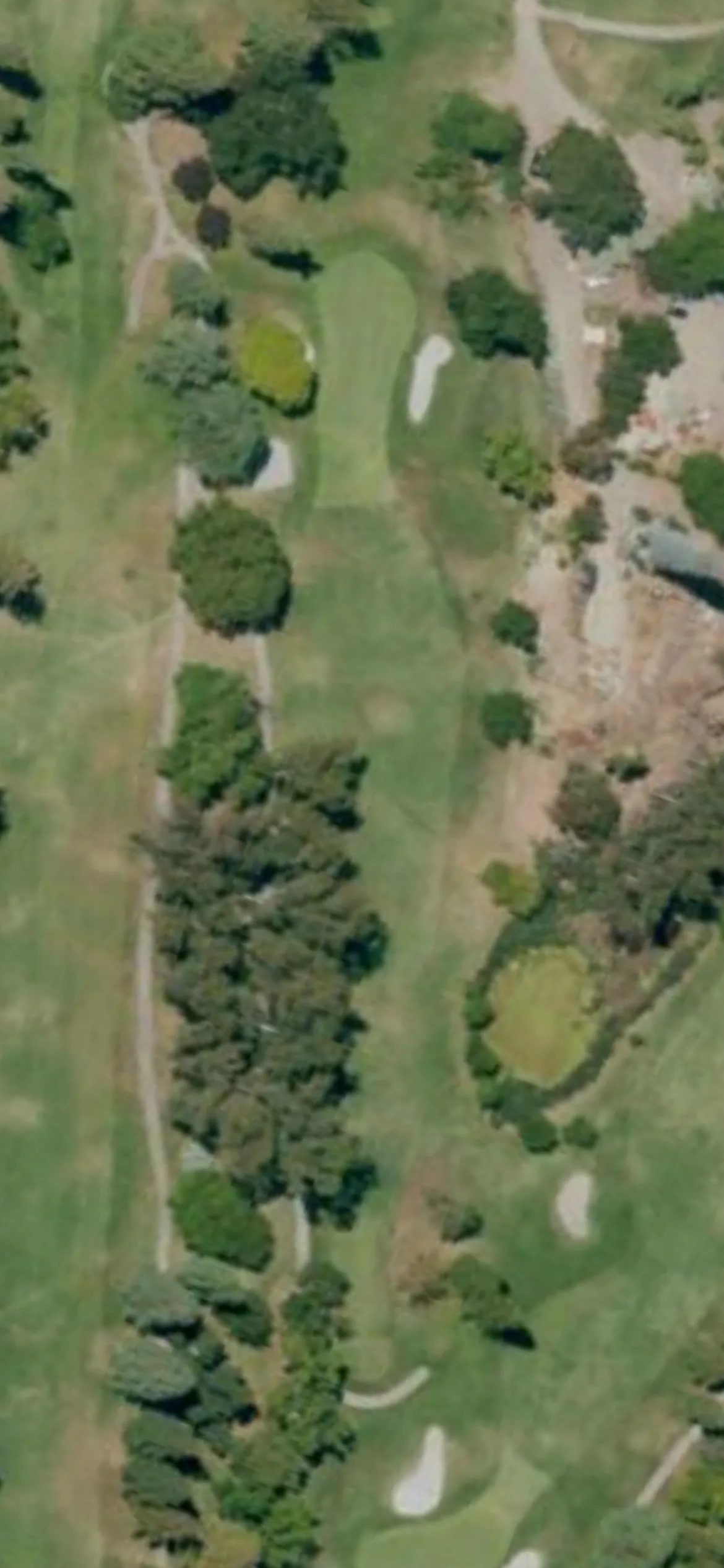 Stockton GCC hole 15 aerial preview, par 3, 205 yards