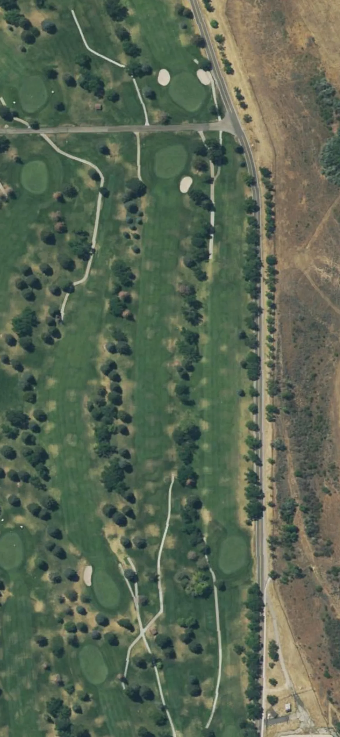 Hubbard GC at Hill AFB hole 11 aerial preview, par 4, 449 yards