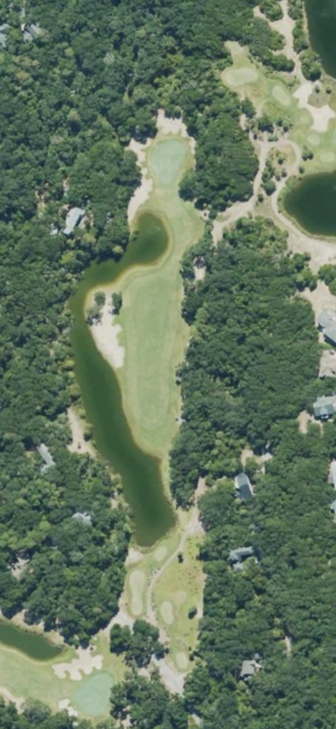 Bald Head Island Club hole 15 aerial preview, par 4, 390 yards