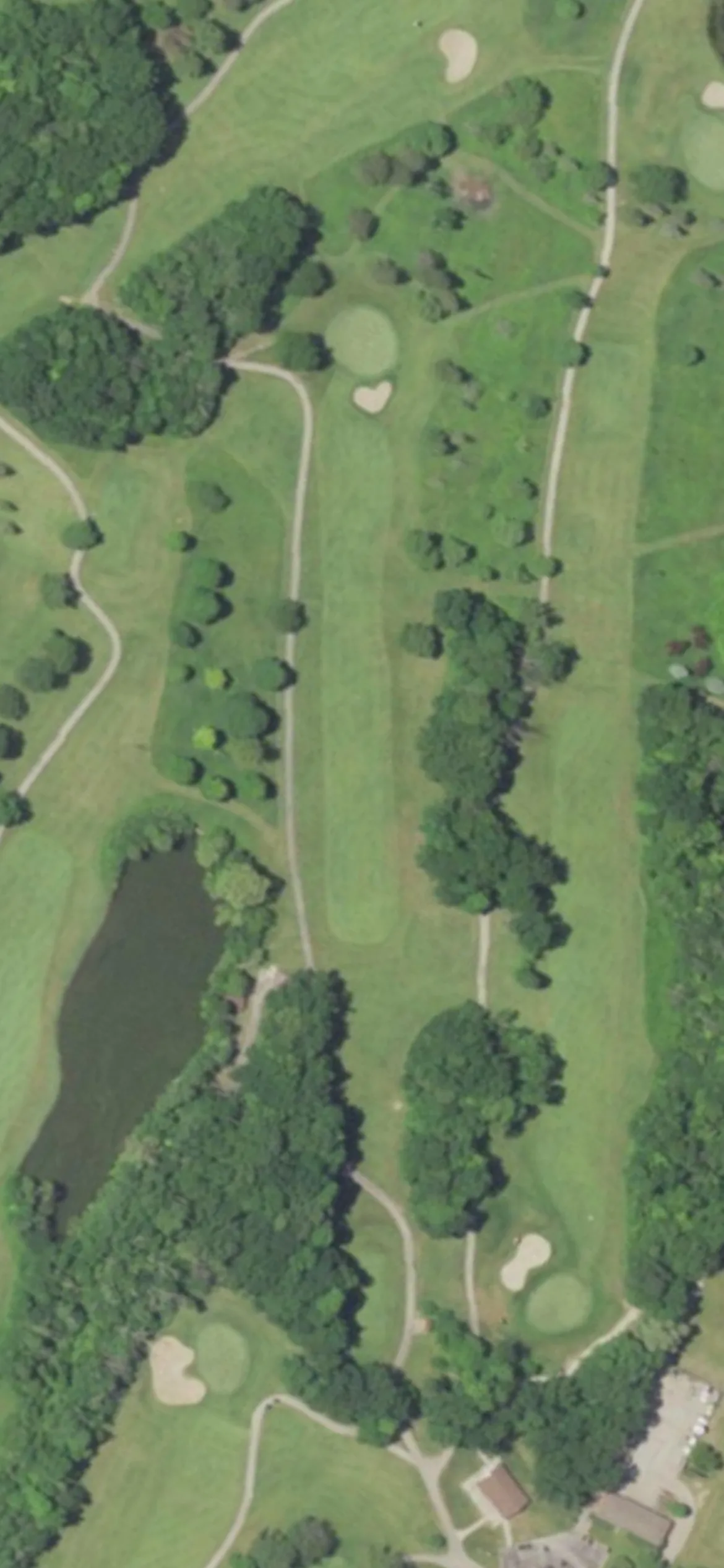 Oakwood Park Golf Course hole 10 aerial preview, par 4, 416 yards