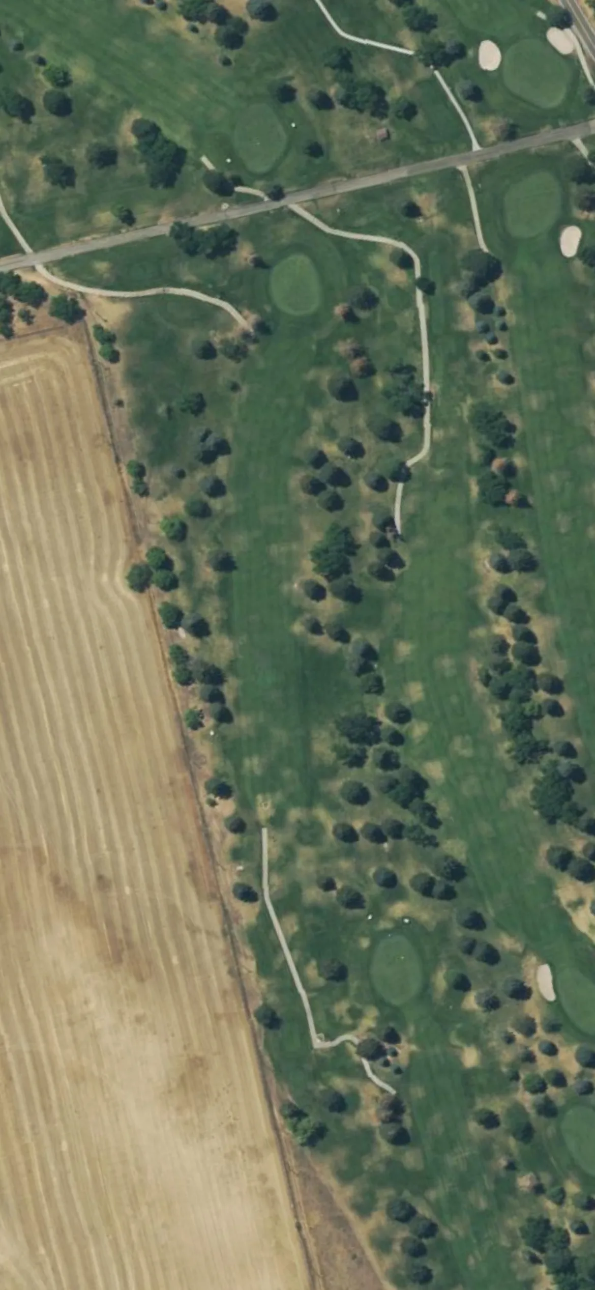 Hubbard GC at Hill AFB hole 2 aerial preview, par 4, 430 yards