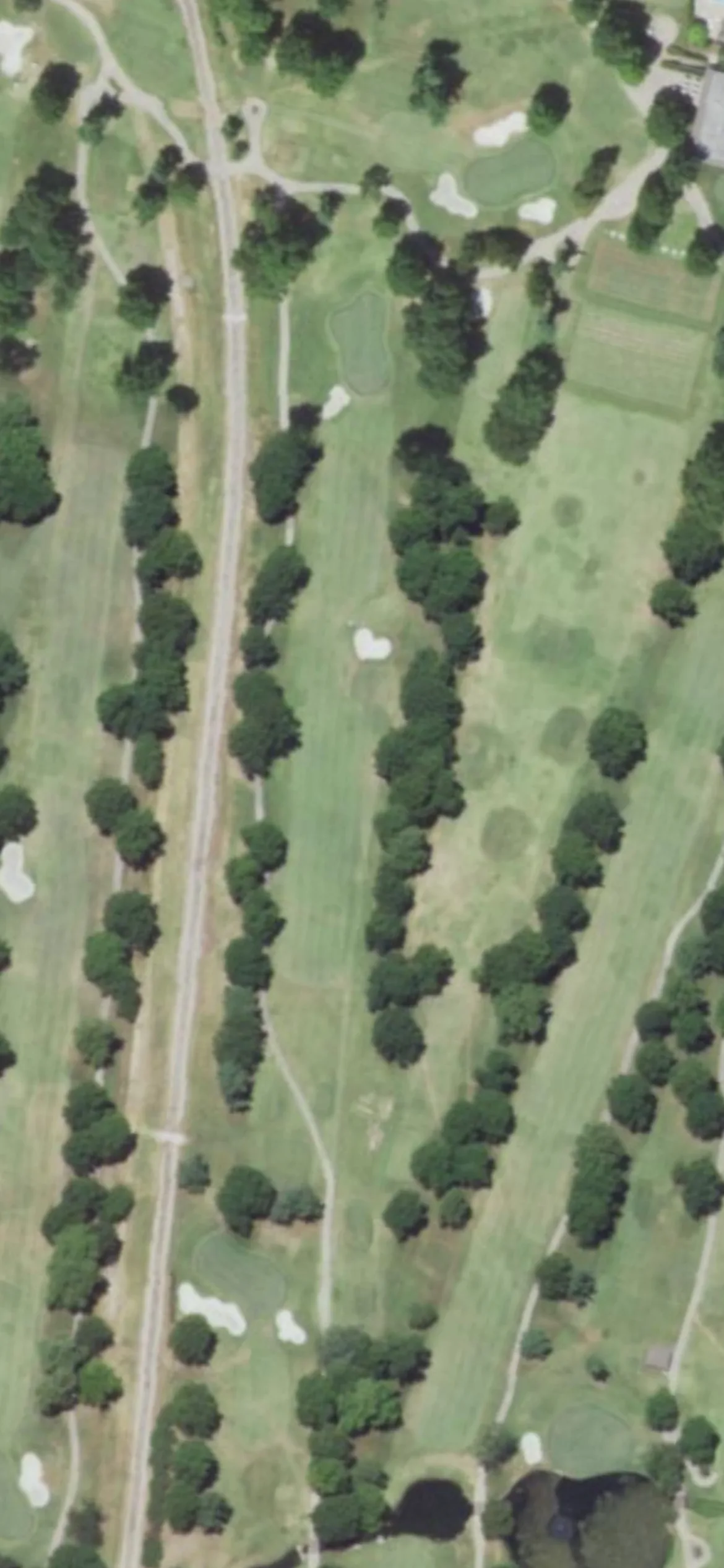 Twin Hills Golf & Country Club hole 9 aerial preview, par 4, 389 yards