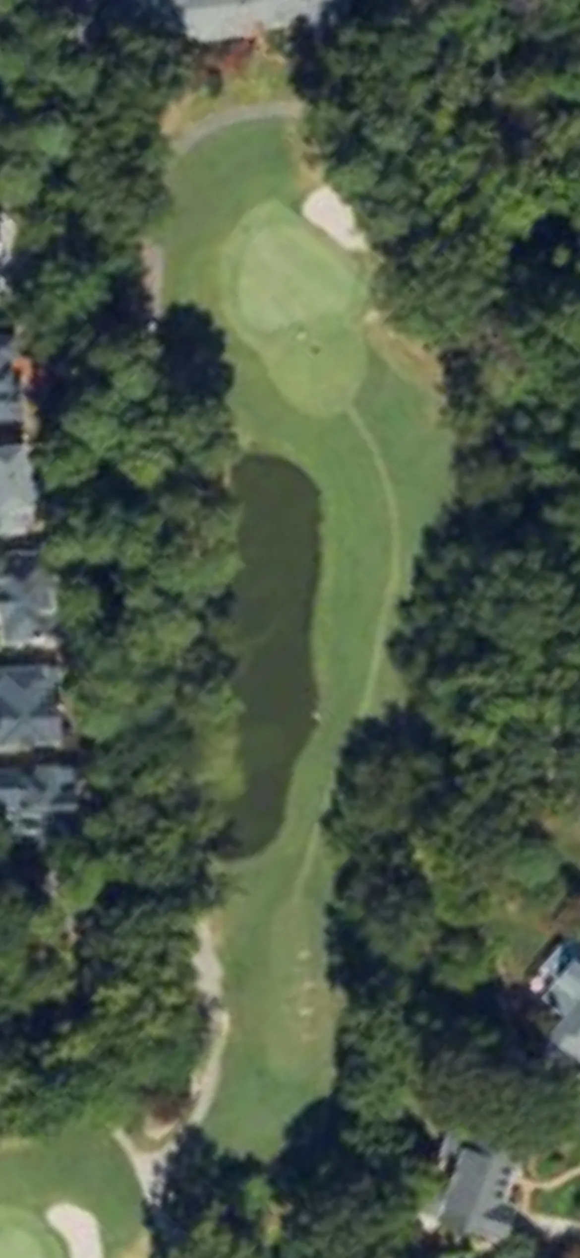 Lochmere GC hole 7 aerial preview, par 3, 170 yards