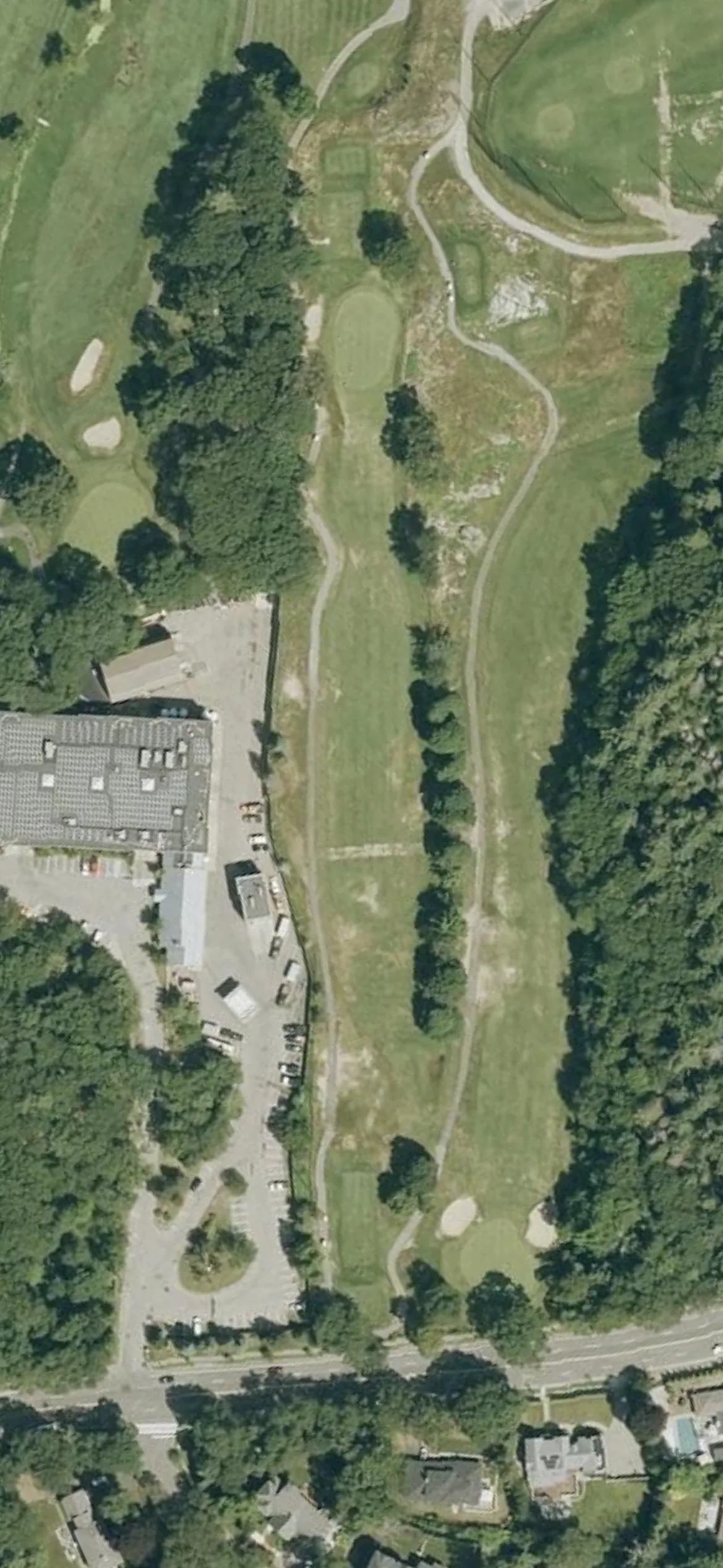 Brookline Golf Course hole 2 aerial preview, par 4, 341 yards