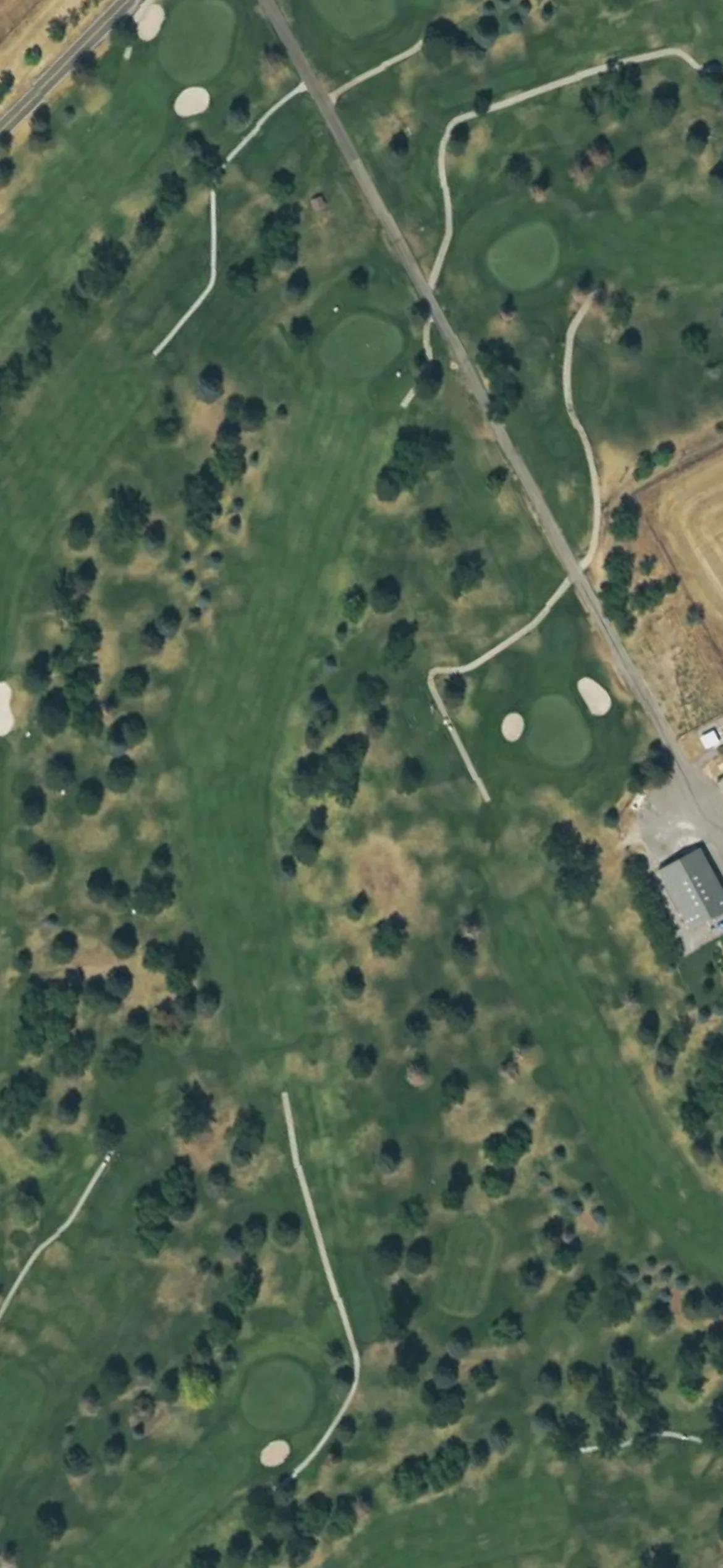 Hubbard GC at Hill AFB hole 7 aerial preview, par 4, 436 yards