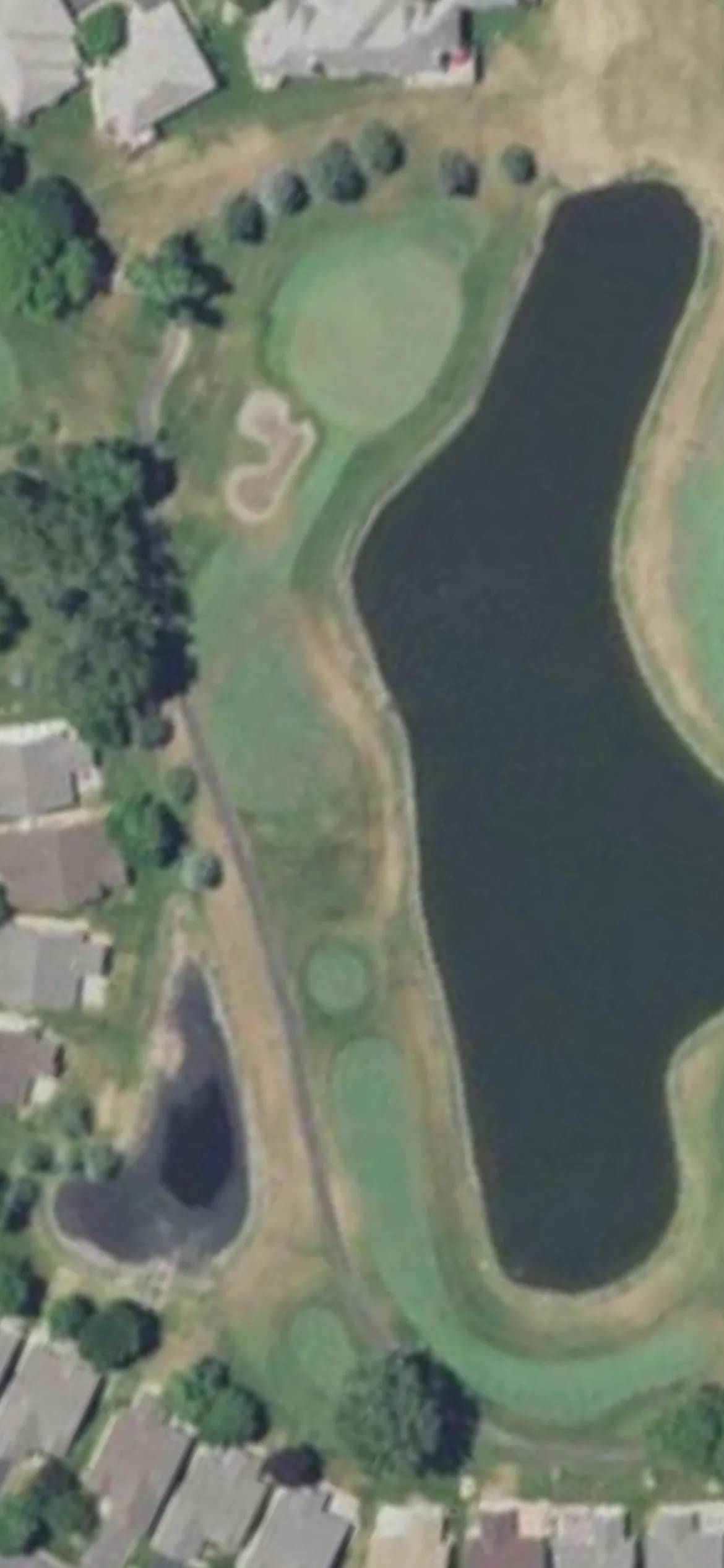 Edinburgh USA hole 6 aerial preview, par 3, 195 yards