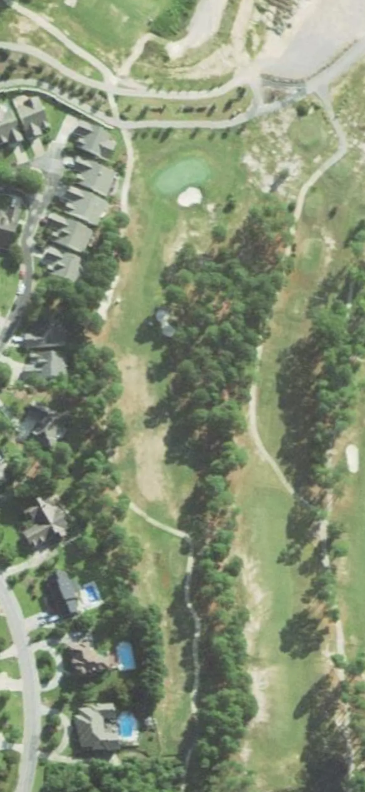 King's Grant G&CC hole 9 aerial preview, par 4, 329 yards