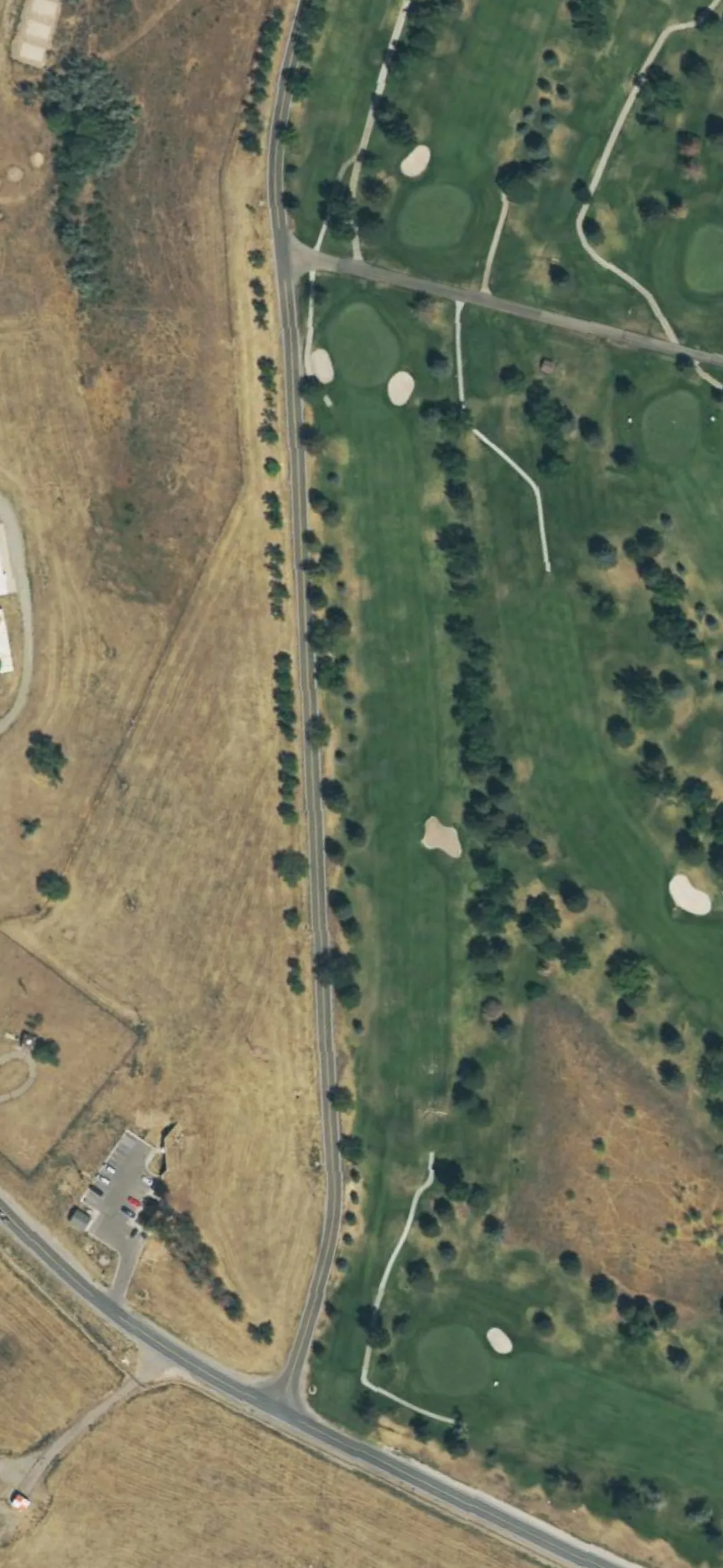 Hubbard GC at Hill AFB hole 15 aerial preview, par 5, 483 yards