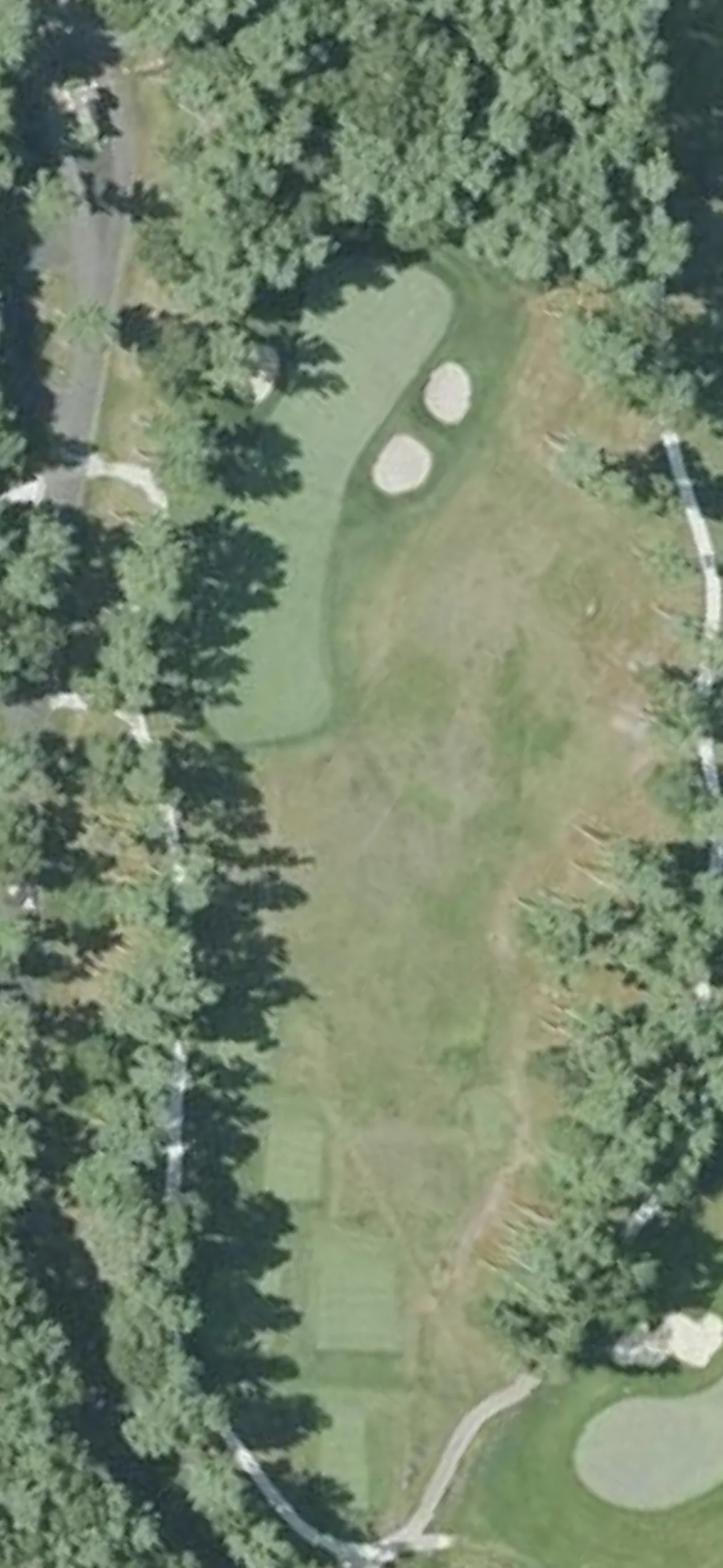 Bay Club at Mattapoisett hole 14 aerial preview, par 3, 227 yards