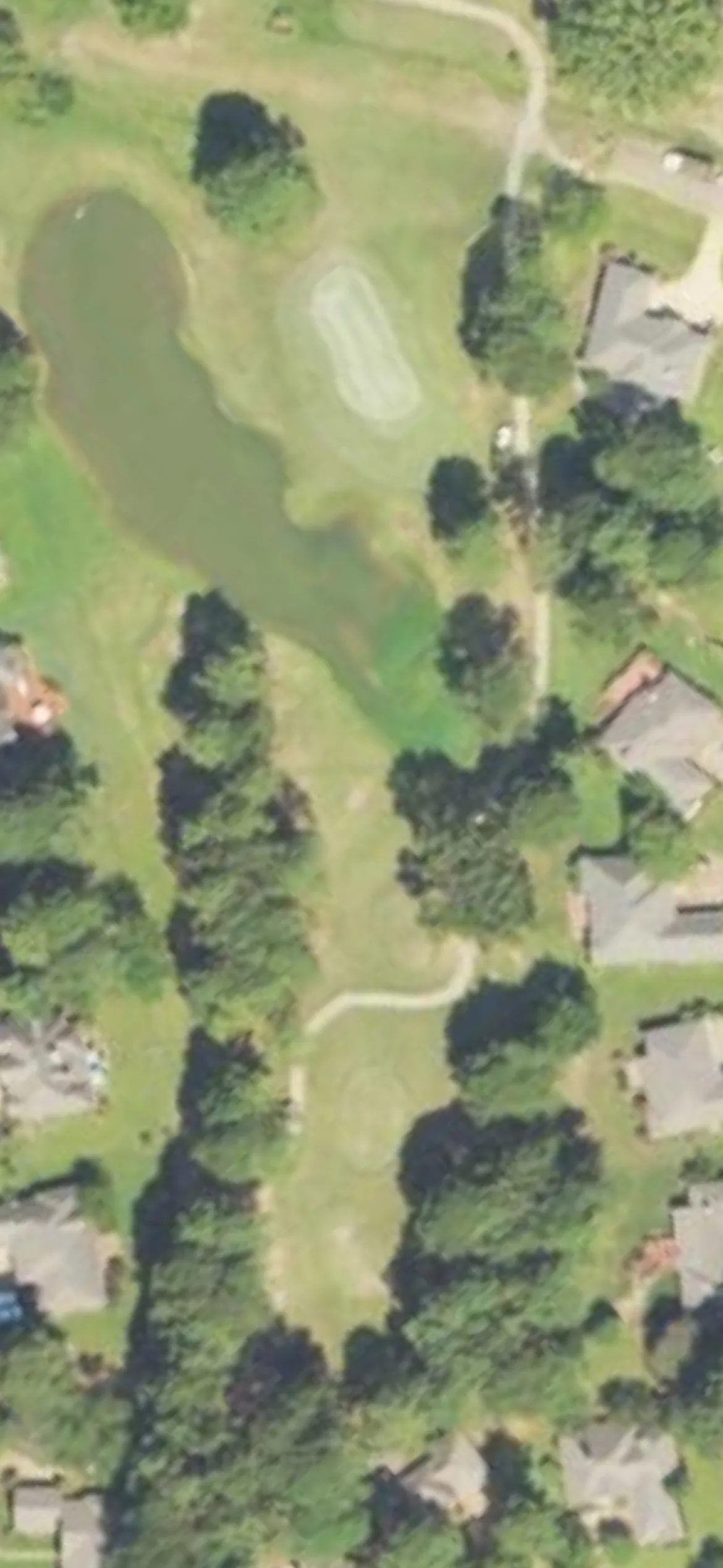 Randy Watkins - Whisper Lake hole 4 aerial preview, par 3, 183 yards