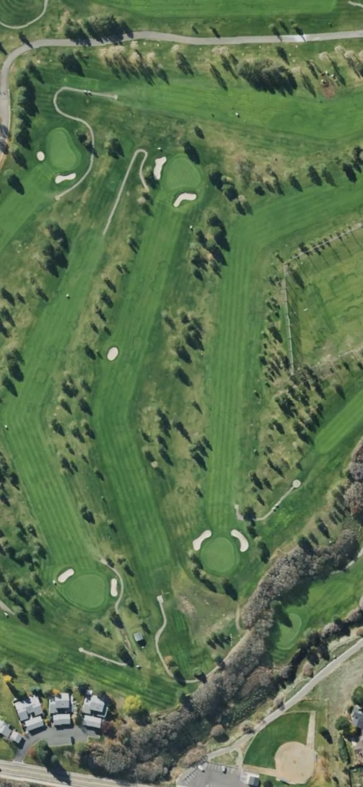 Glenmoor GC hole 5 aerial preview, par 5, 500 yards
