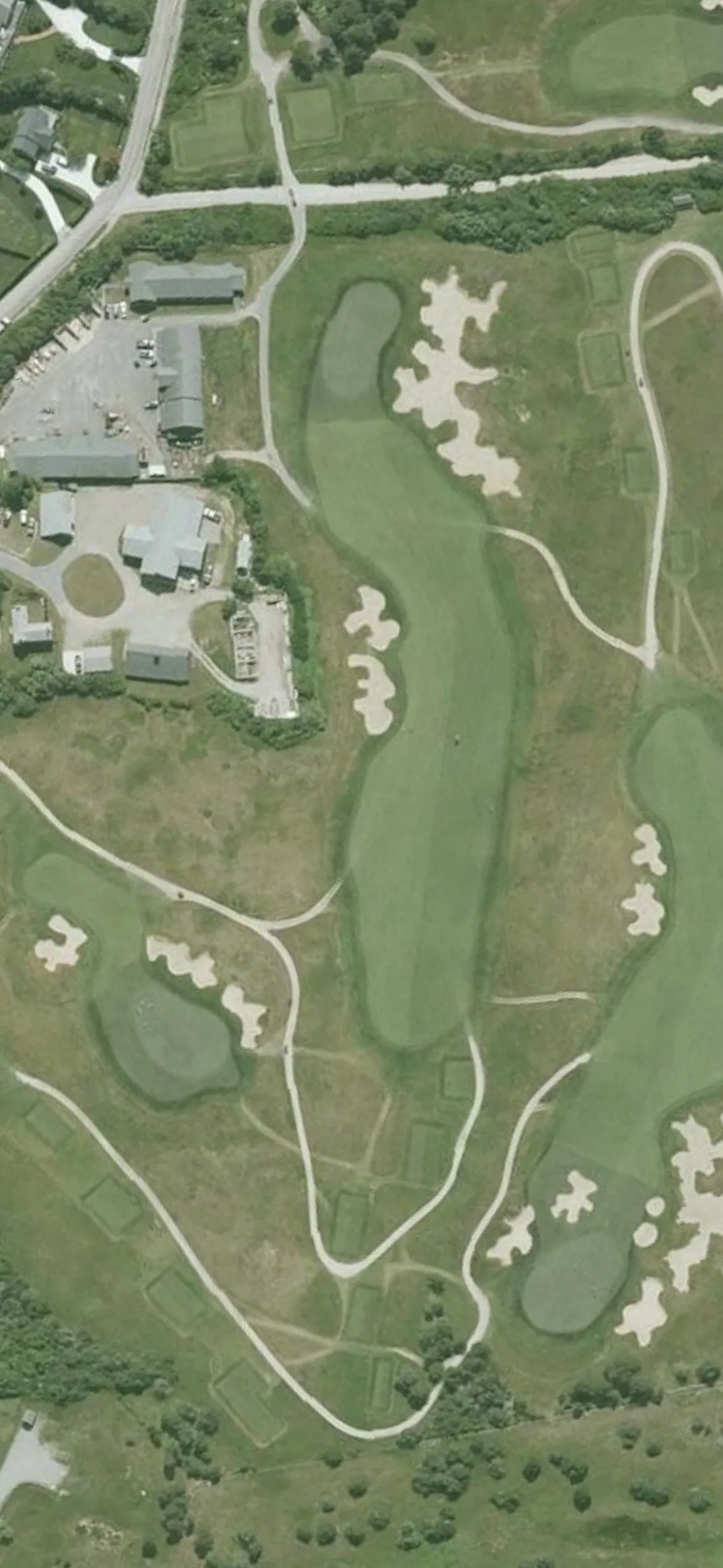 Miacomet Golf Club hole 9 aerial preview, par 4, 383 yards