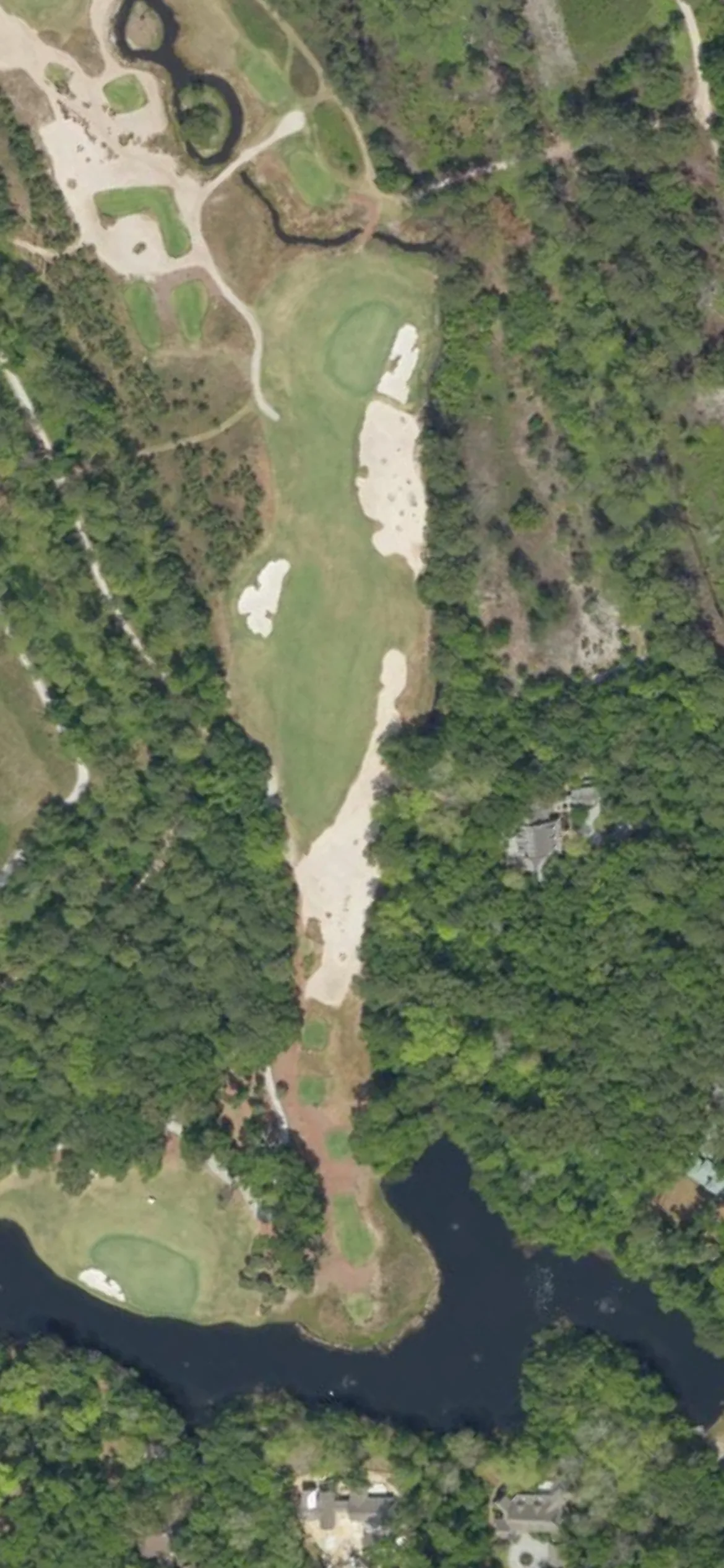 Old Tabby Links hole 14 aerial preview, par 4, 415 yards