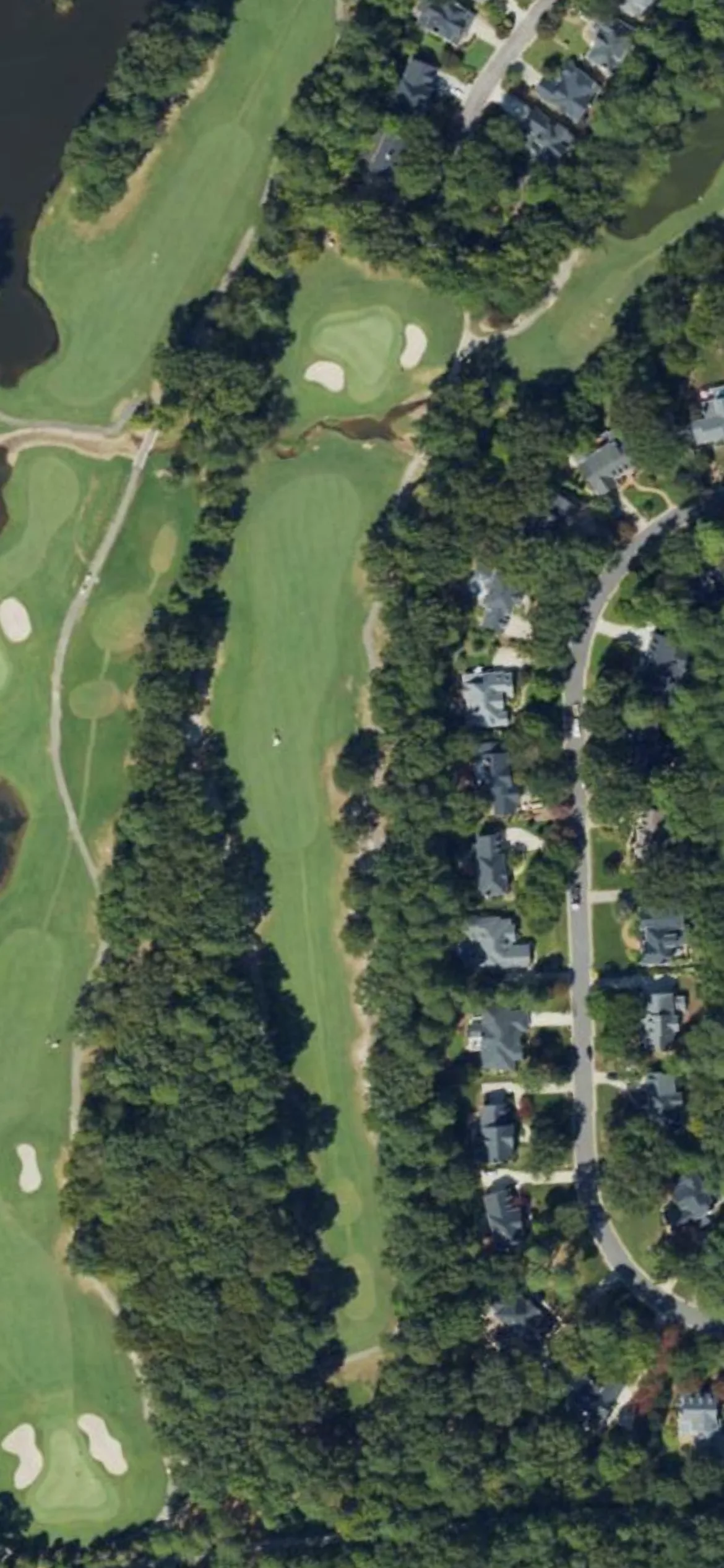 Lochmere GC hole 6 aerial preview, par 4, 410 yards