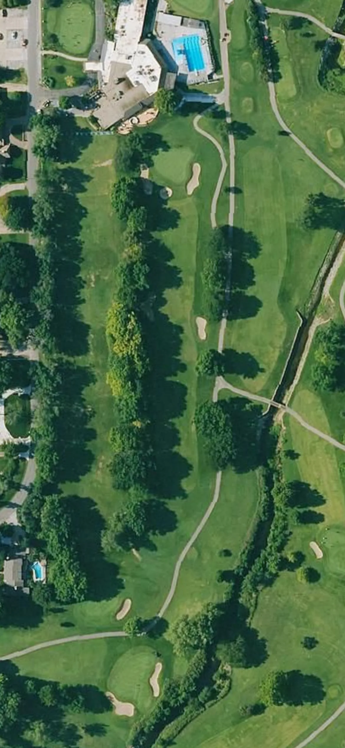 Rolling Hills Country Club hole 18 aerial preview, par 4, 353 yards