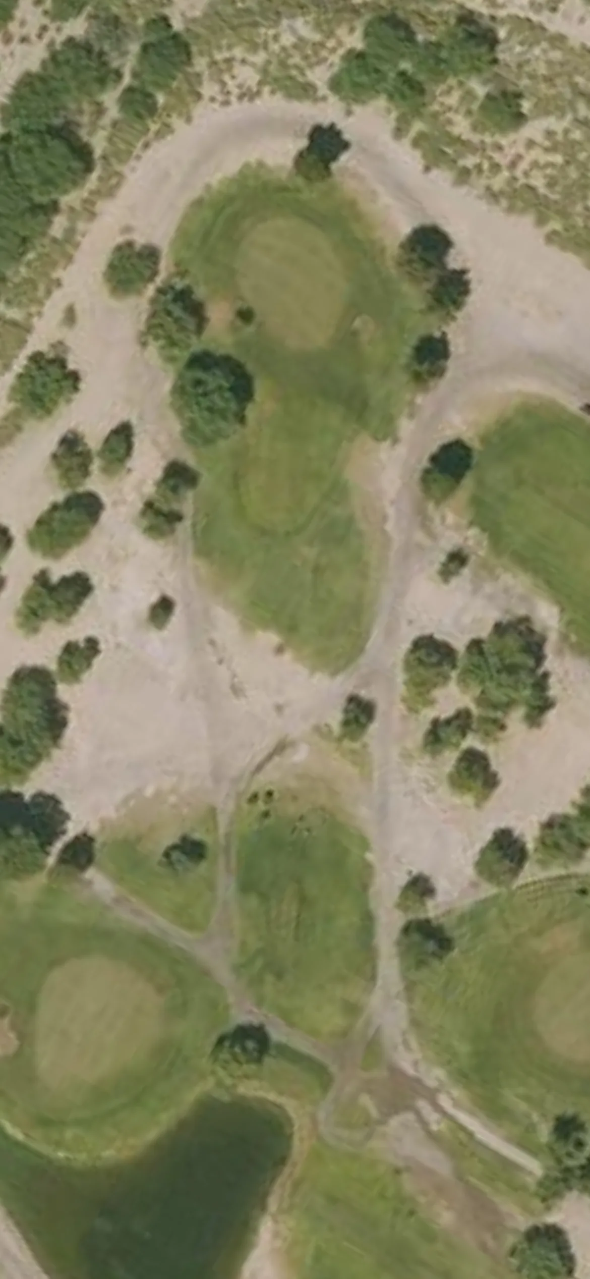 Safford Mt Graham GC hole 13 aerial preview, par 3, 170 yards