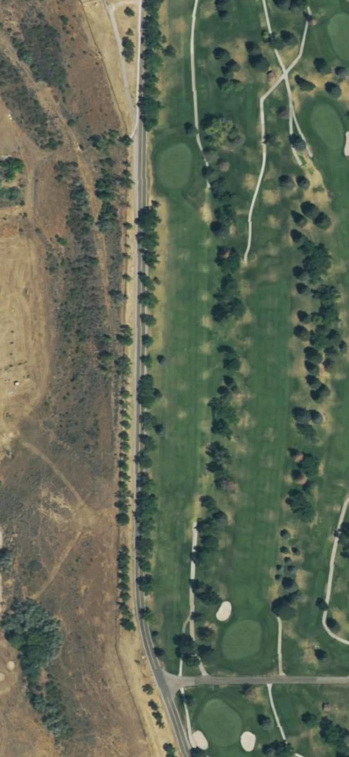 Hubbard GC at Hill AFB hole 16 aerial preview, par 4, 397 yards