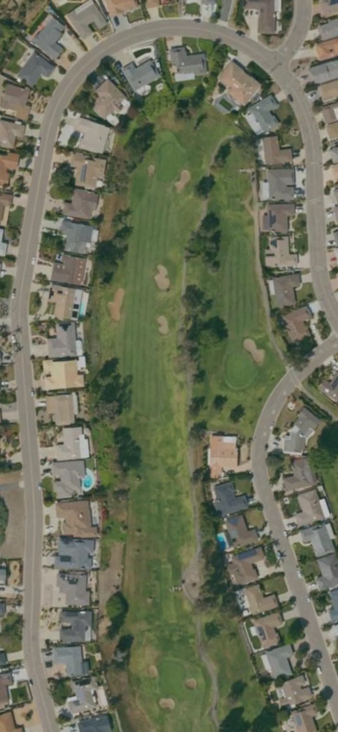 The Links at Lakehouse hole 5 aerial preview, par 4, 338 yards