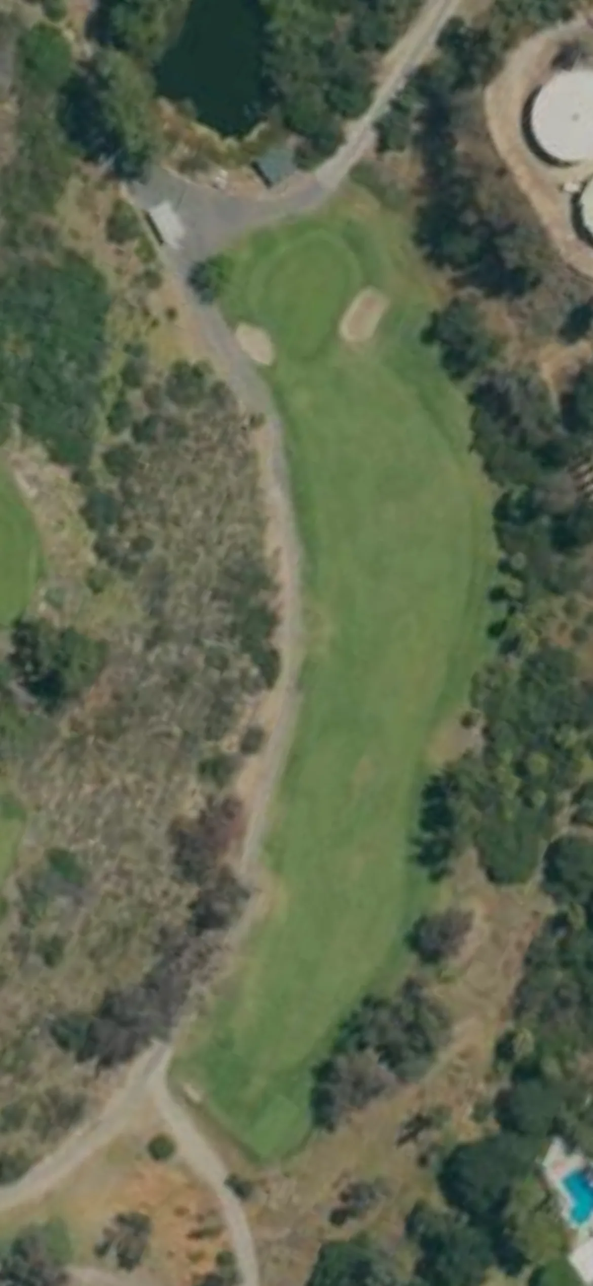La Canada Flintridge Country Club hole 14 aerial preview, par 4, 317 yards