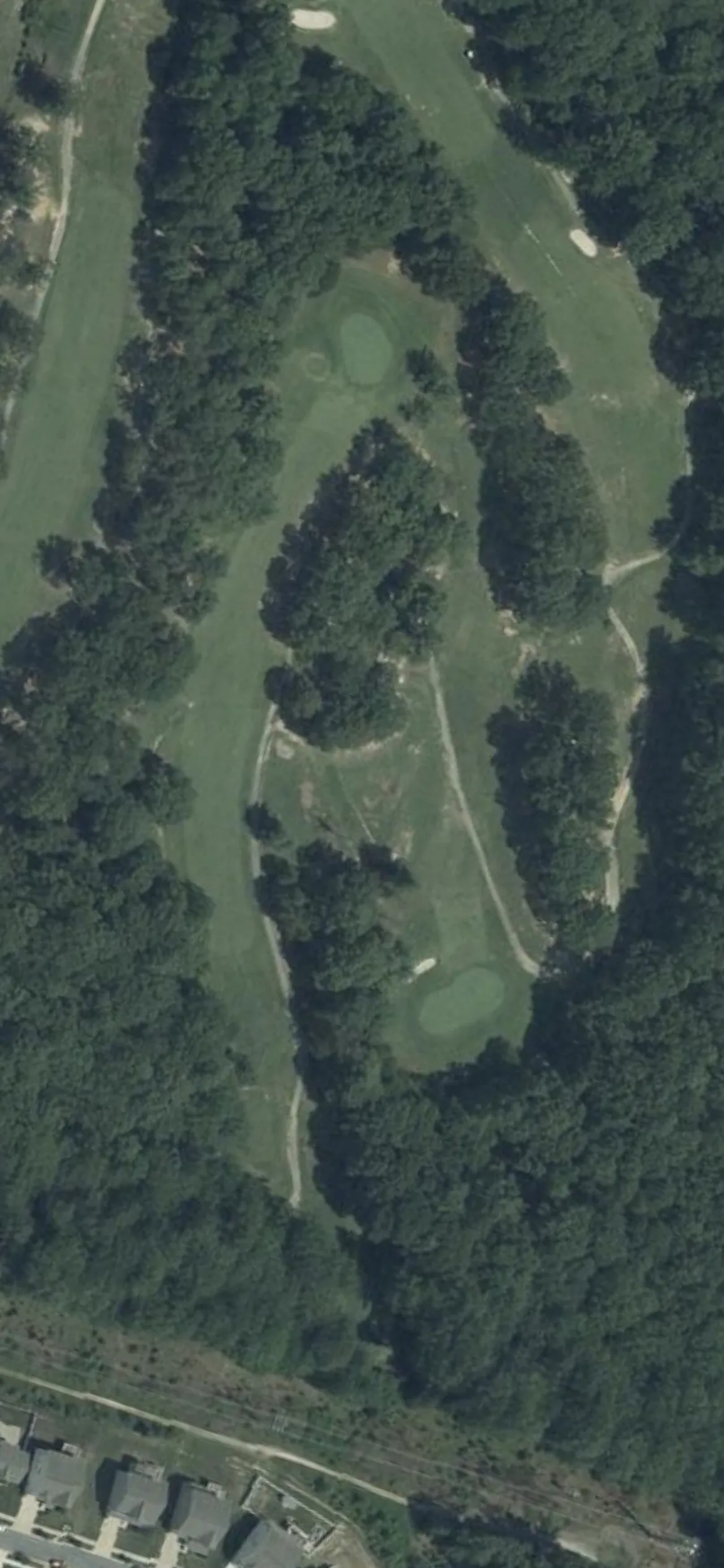 White Plains Golf Course hole 5 aerial preview, par 4, 360 yards