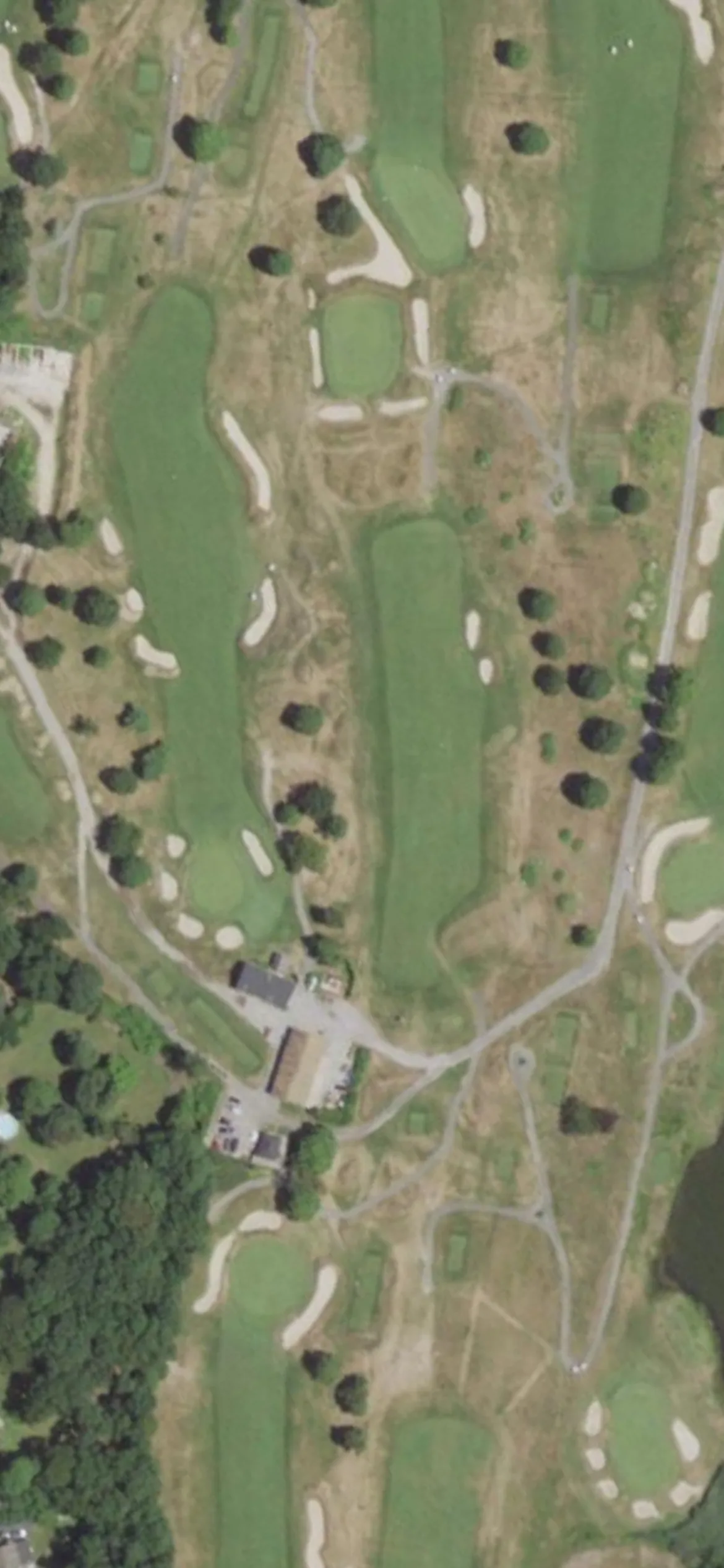 Bellport Golf Club hole 17 aerial preview, par 4, 365 yards
