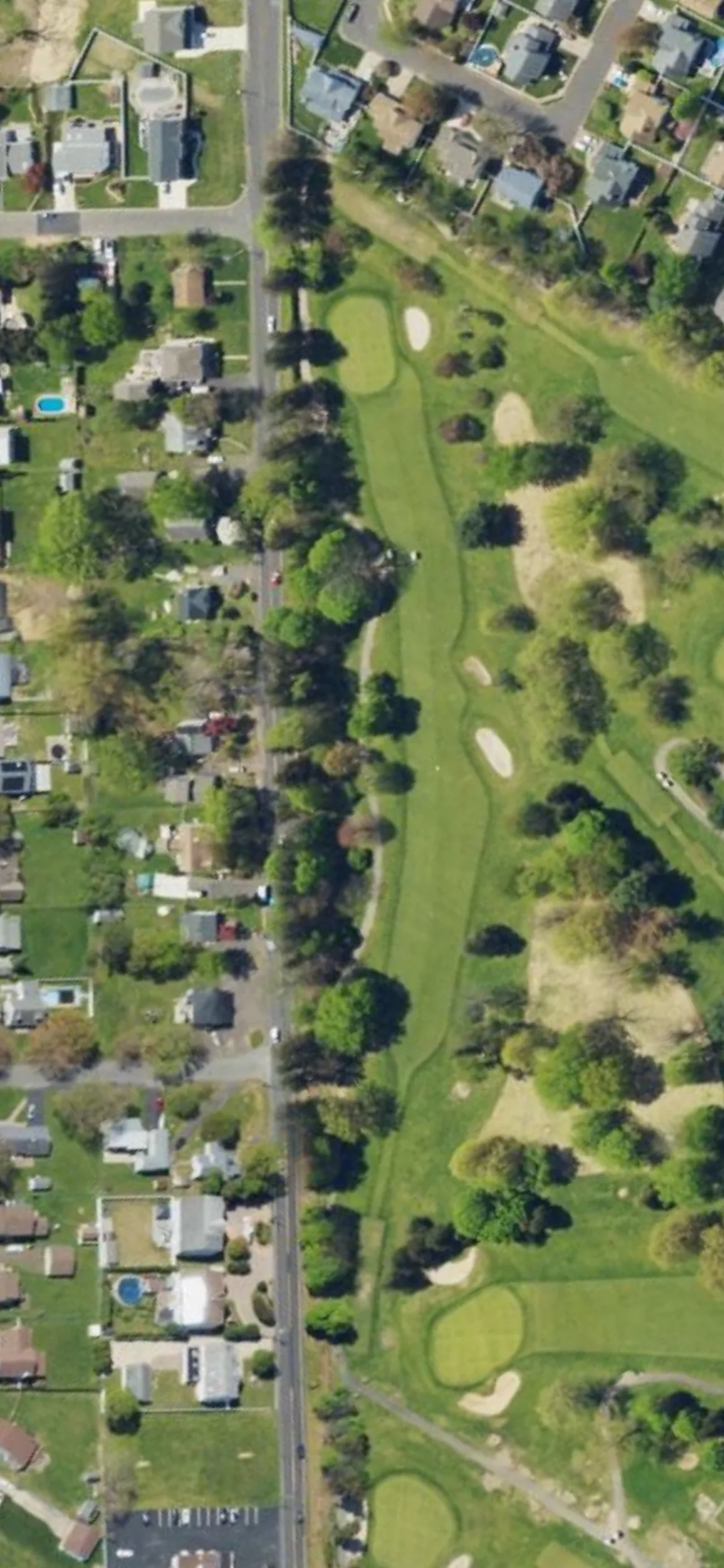 Bensalem Country Club hole 12 aerial preview, par 4, 348 yards