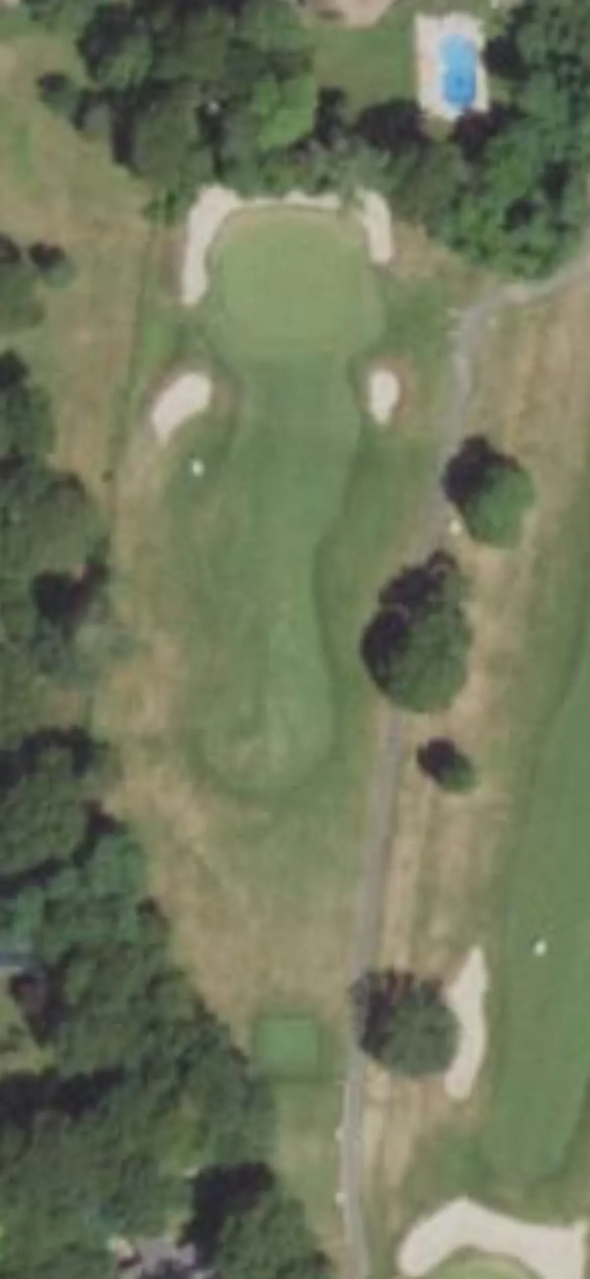 Bellport Golf Club hole 4 aerial preview, par 3, 180 yards