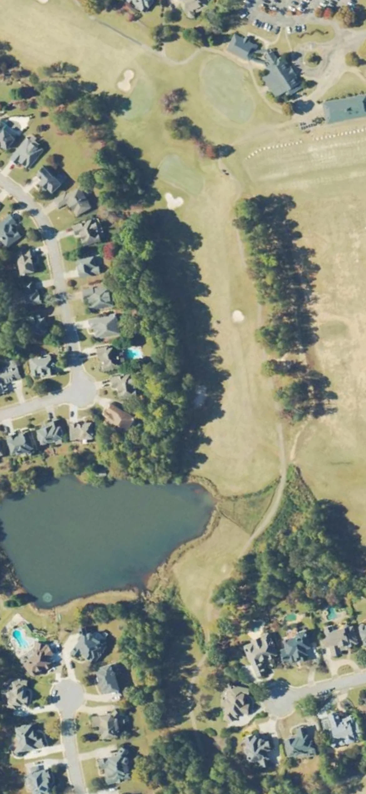 Trophy Club of Apalachee hole 9 aerial preview, par 4, 446 yards
