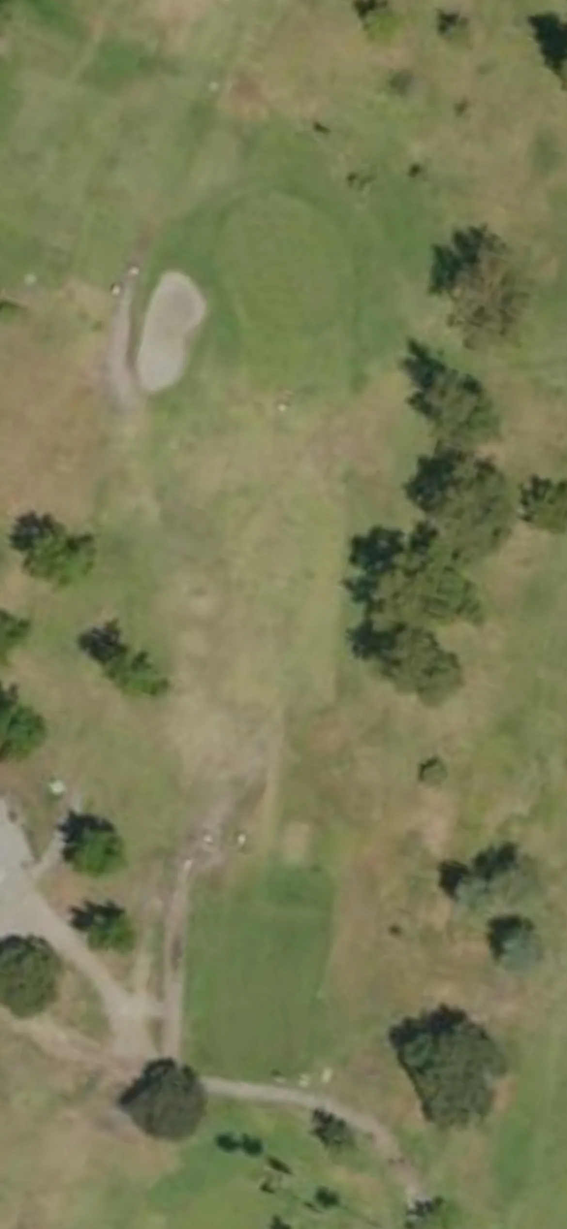 Woodley Lakes Golf Course hole 7 aerial preview, par 3, 167 yards
