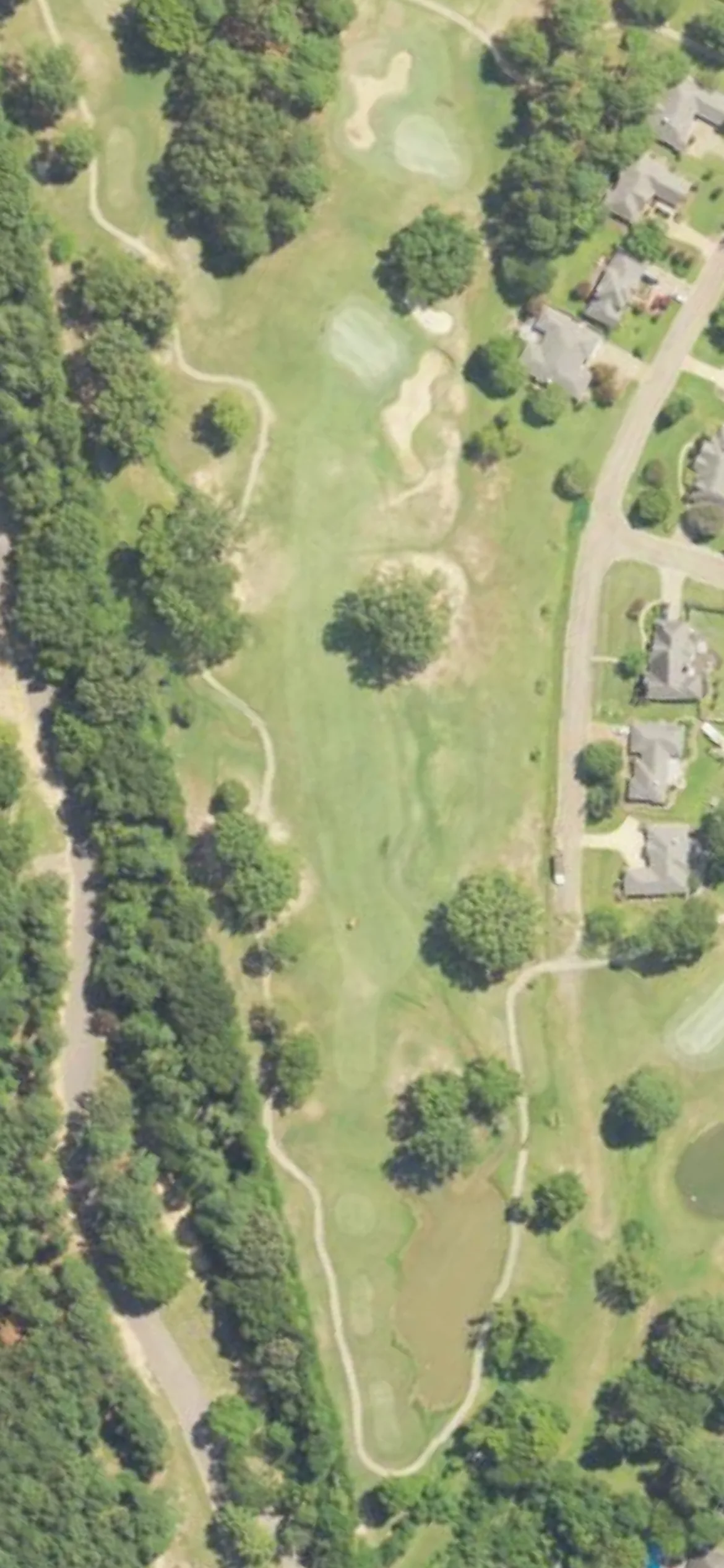 Randy Watkins - Whisper Lake hole 5 aerial preview, par 4, 342 yards