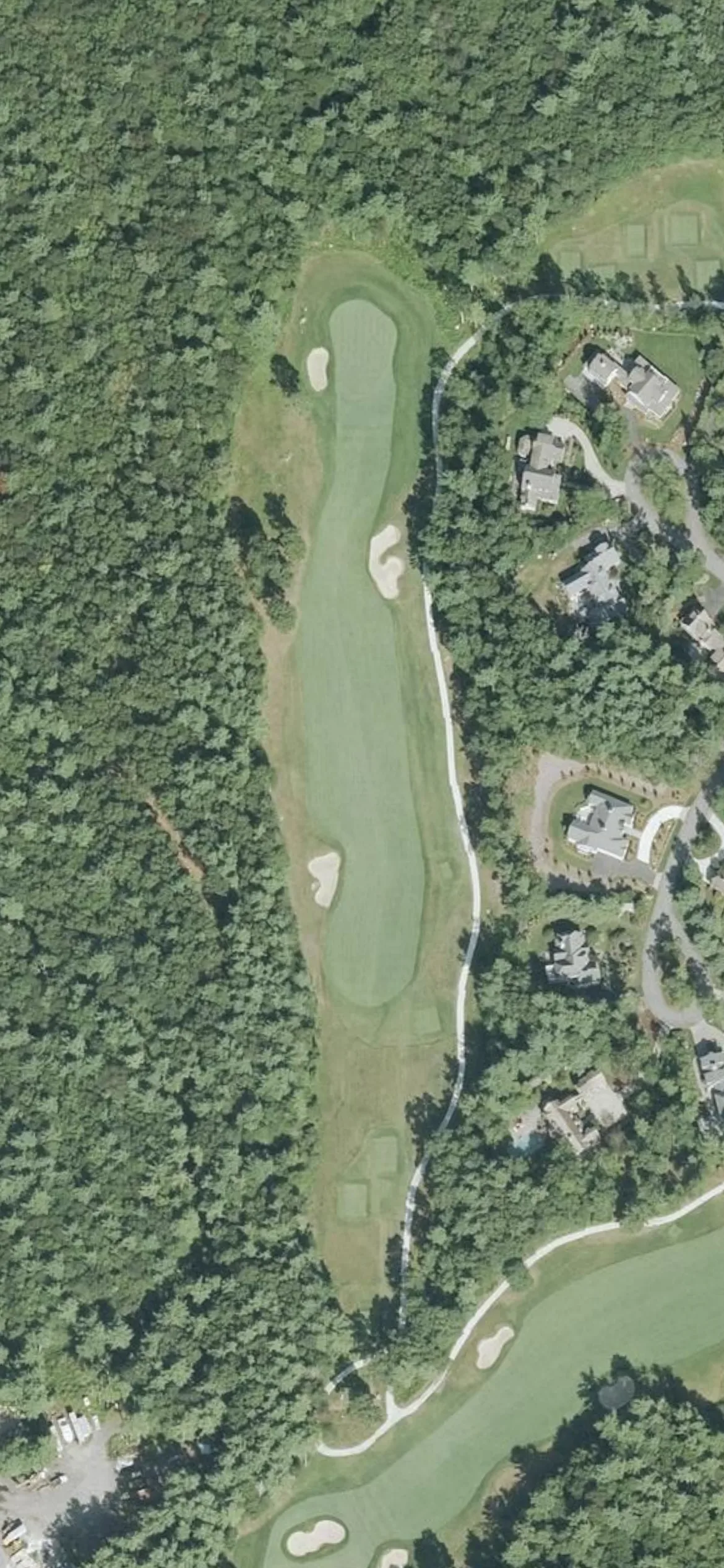 Bay Club at Mattapoisett hole 3 aerial preview, par 4, 477 yards