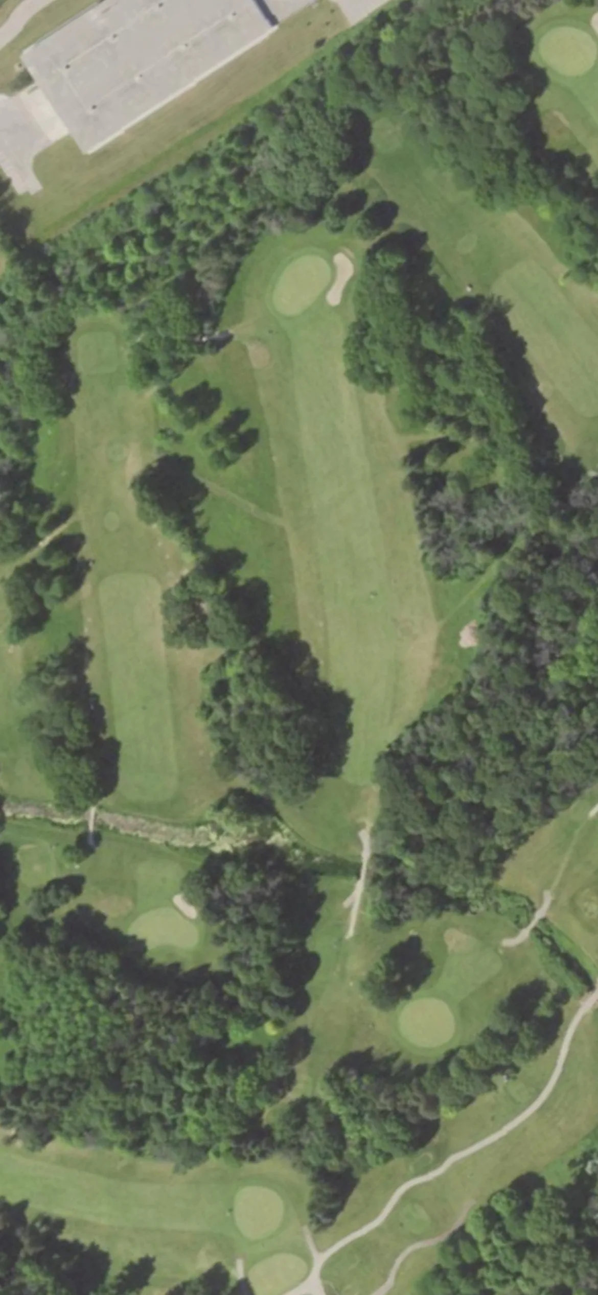 Dretzka Park GC hole 5 aerial preview, par 5, 487 yards